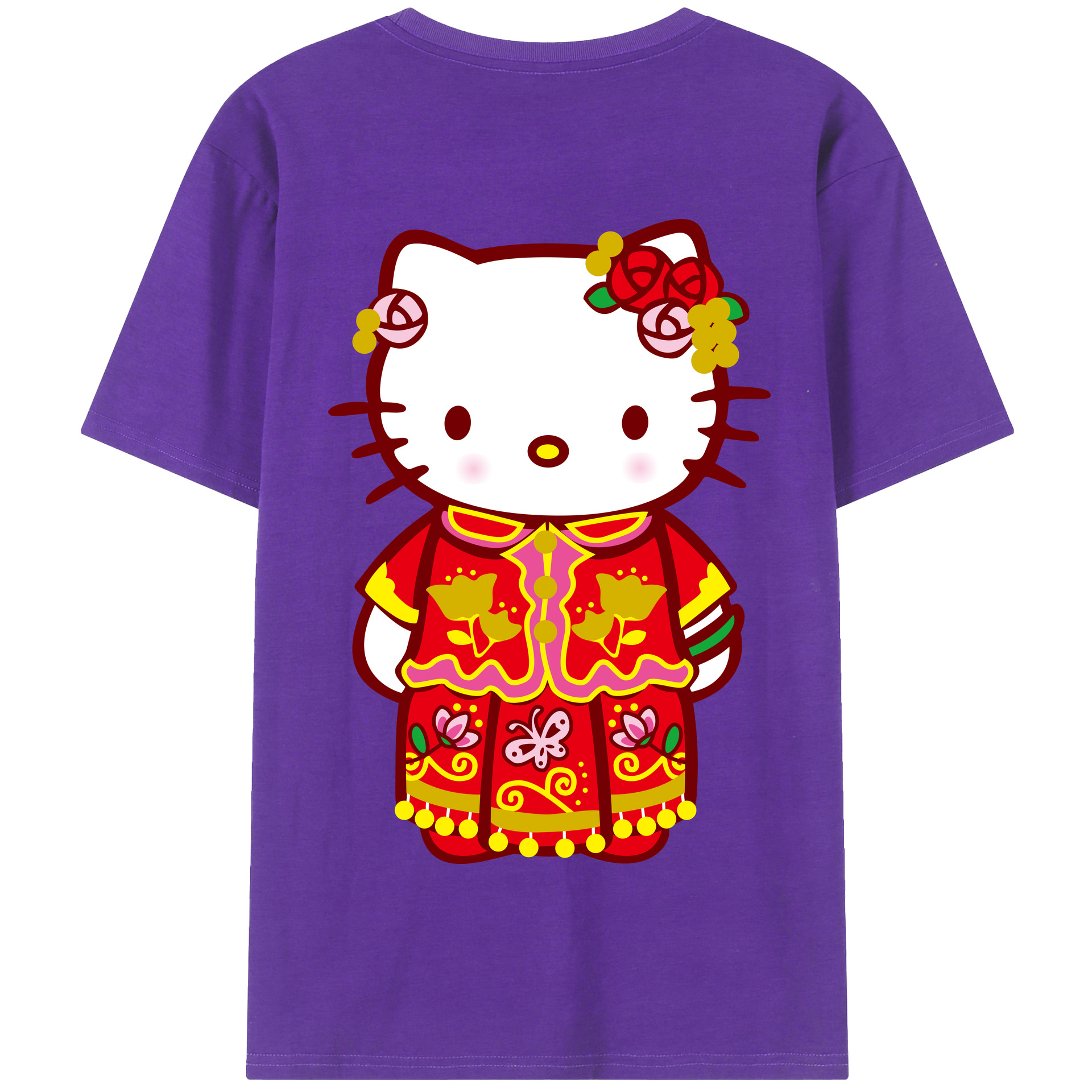 （画像用） Hello Kitty ハローキティ 綿100％半袖Tシャツ（背面プリント）