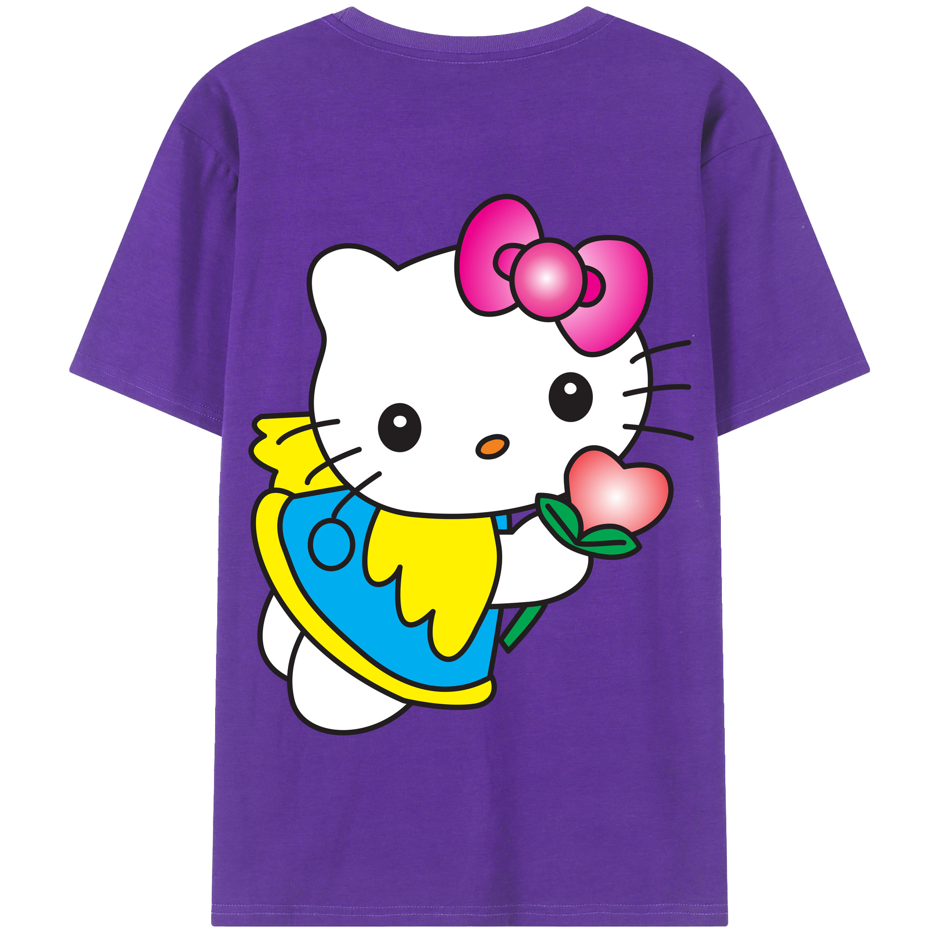 （画像用） Hello Kitty ハローキティ 綿100％半袖Tシャツ（背面プリント）