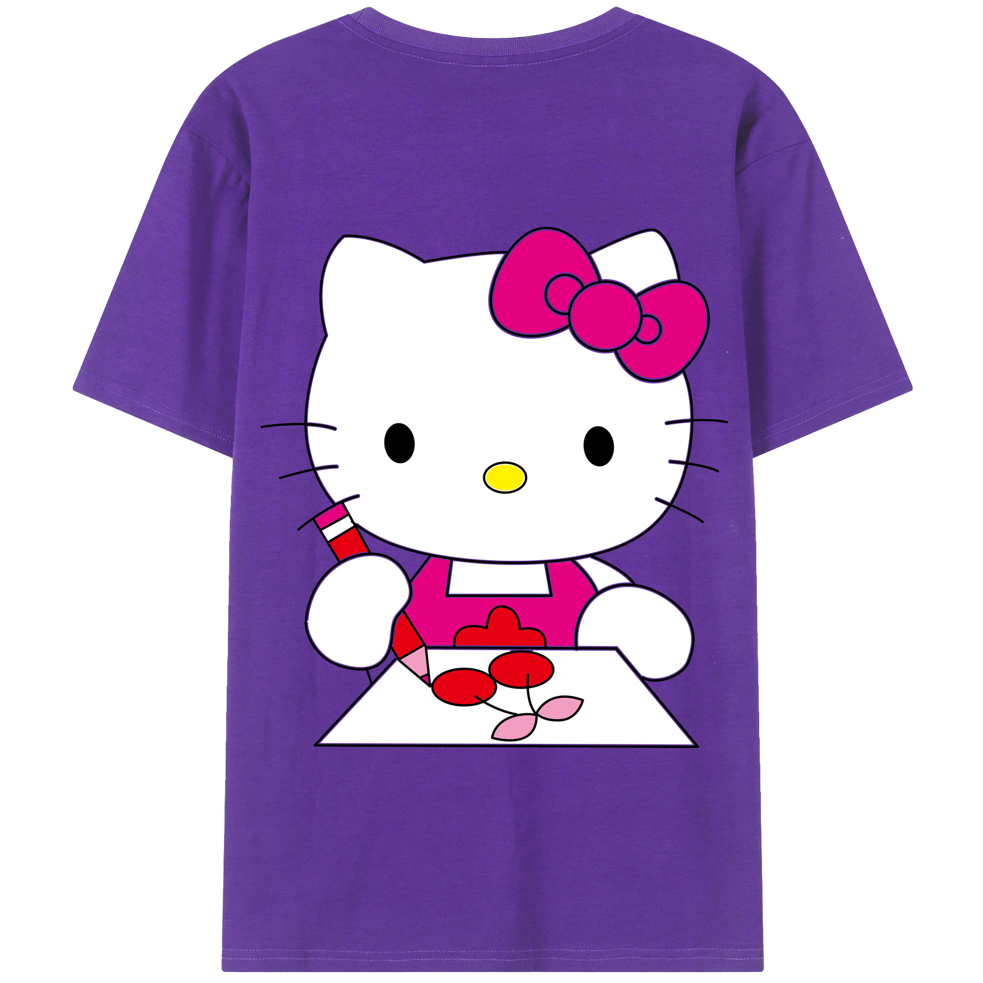 （画像用） Hello Kitty ハローキティ 綿100％半袖Tシャツ（背面プリント）