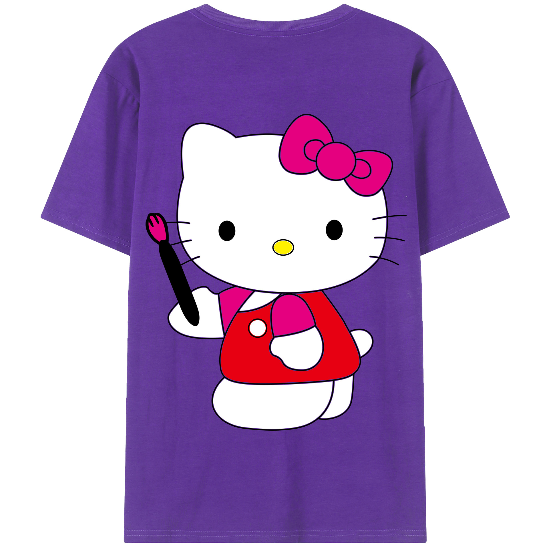 （画像用） Hello Kitty ハローキティ 綿100％半袖Tシャツ（背面プリント）