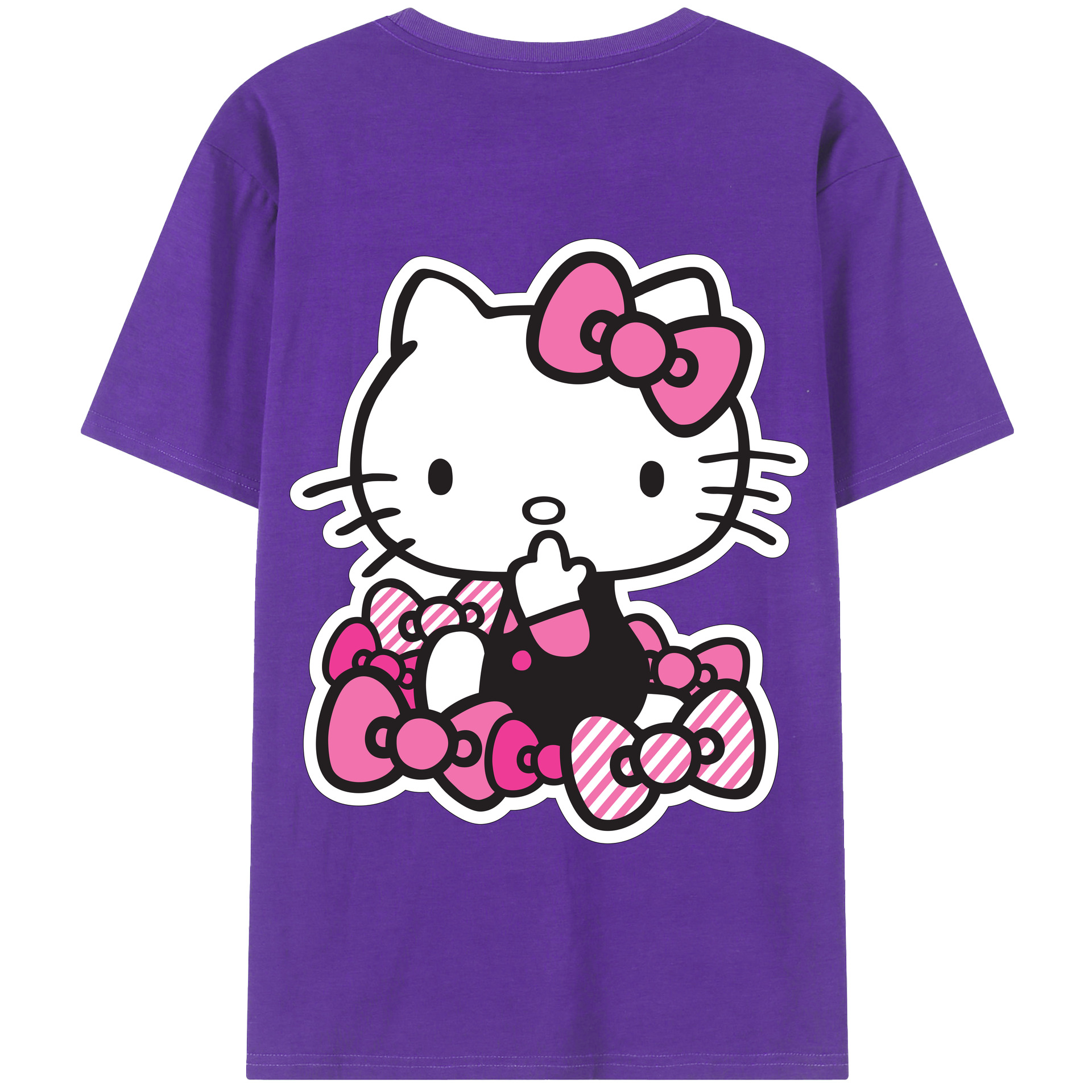 （画像用） Hello Kitty ハローキティ 綿100％半袖Tシャツ（背面プリント）