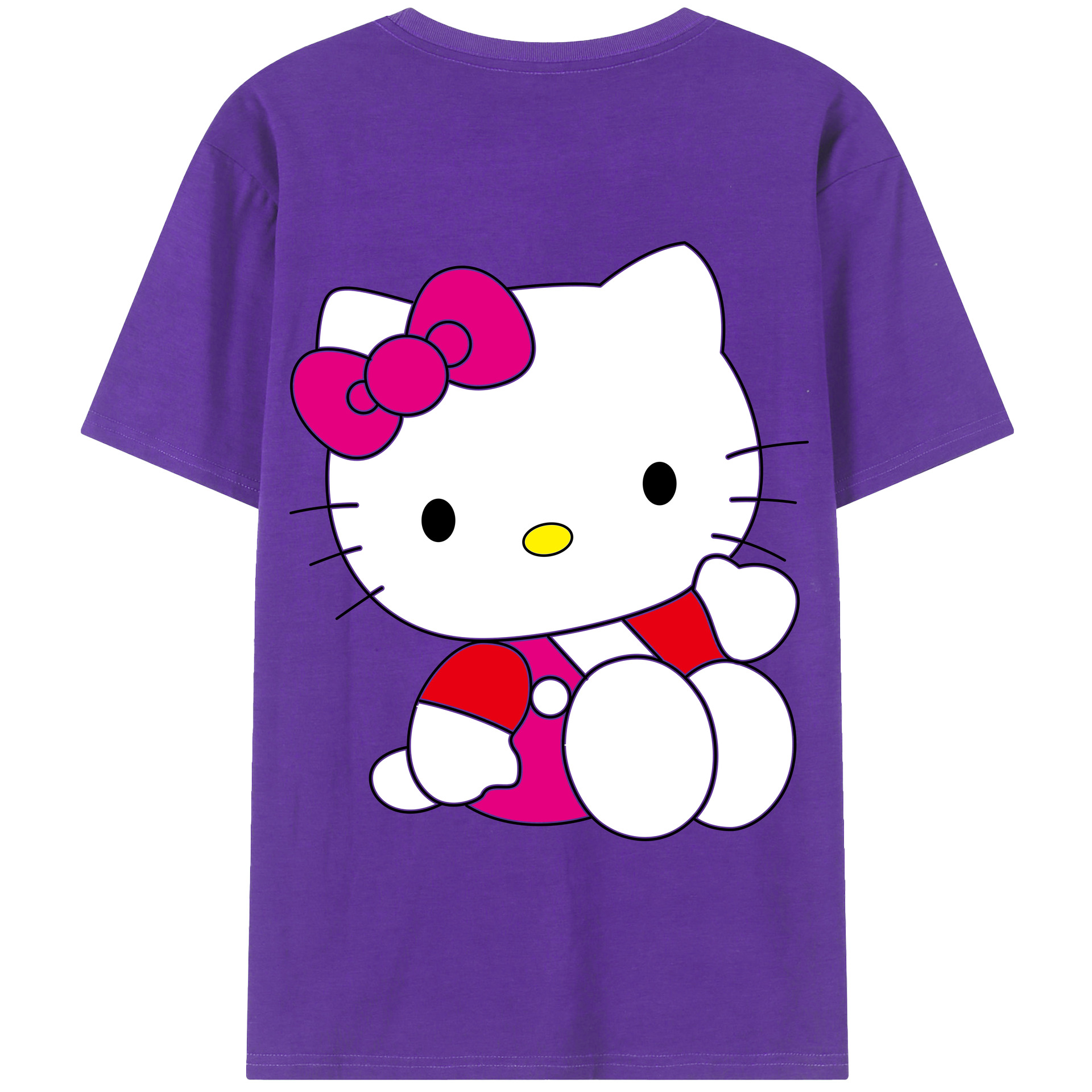 （画像用） Hello Kitty ハローキティ 綿100％半袖Tシャツ（背面プリント）
