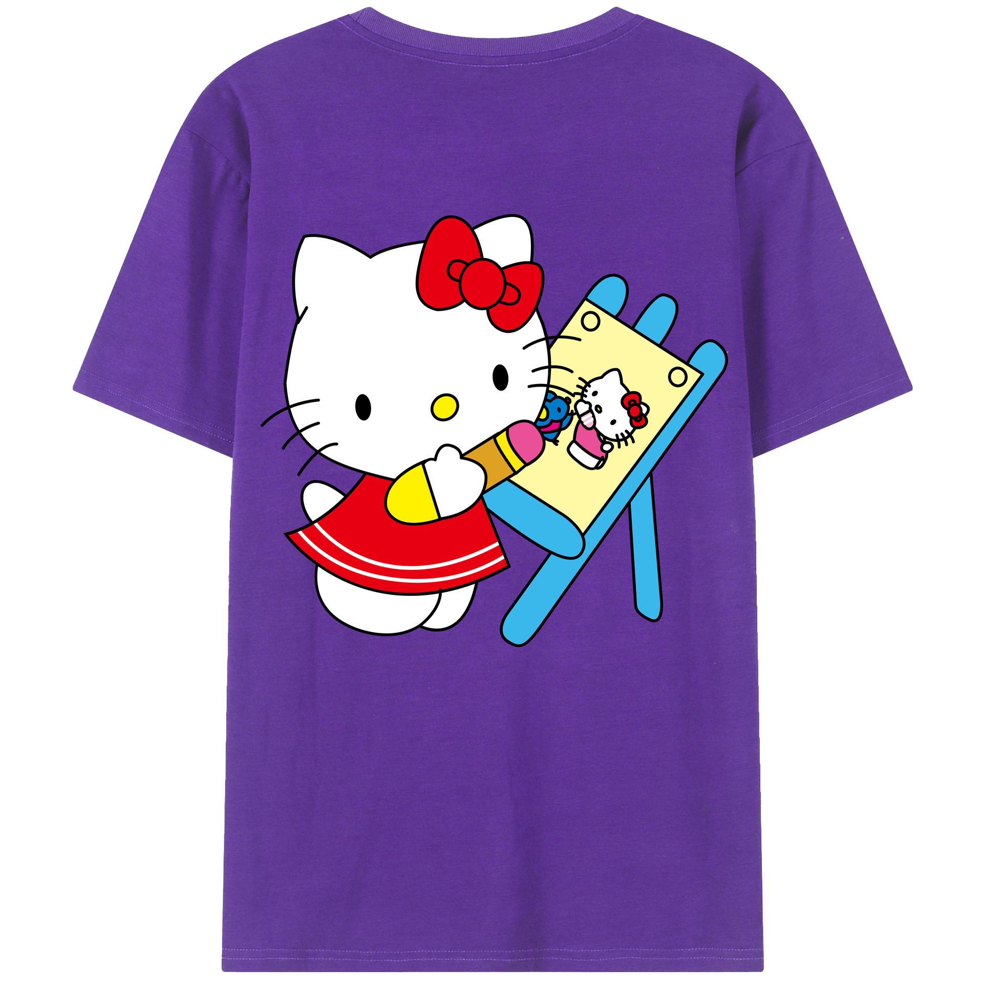 （画像用） Hello Kitty ハローキティ 綿100％半袖Tシャツ（背面プリント）