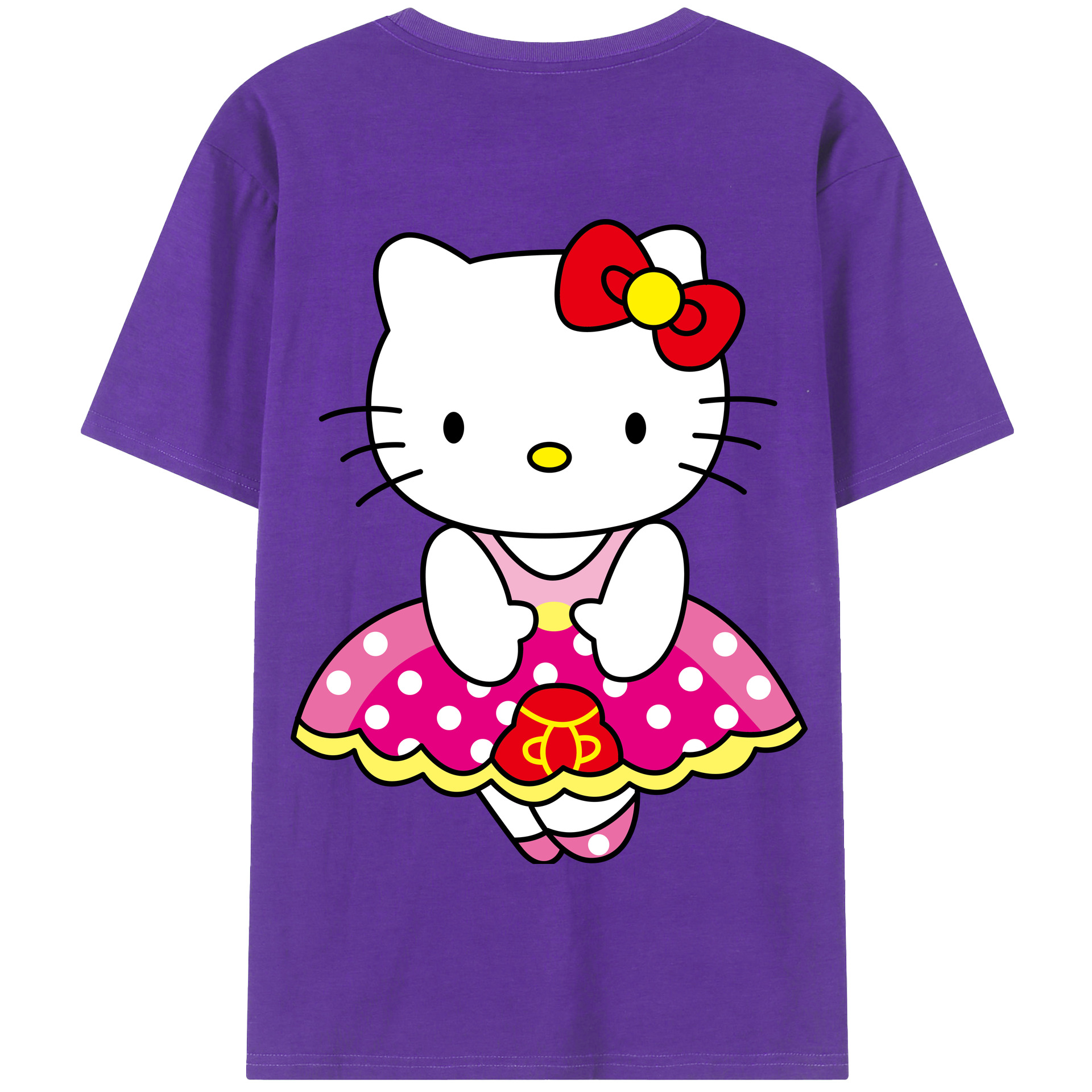 （画像用） Hello Kitty ハローキティ 綿100％半袖Tシャツ（背面プリント）