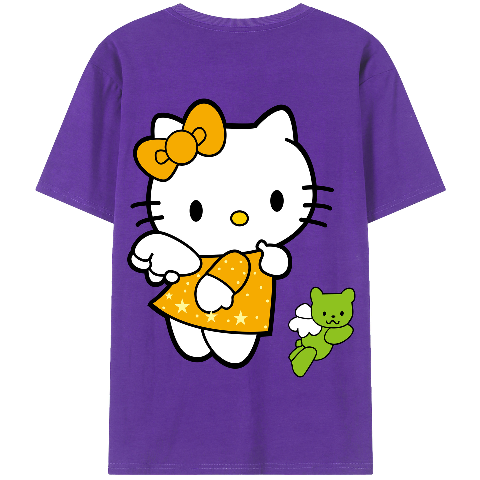 （画像用） Hello Kitty ハローキティ 綿100％半袖Tシャツ（背面プリント）
