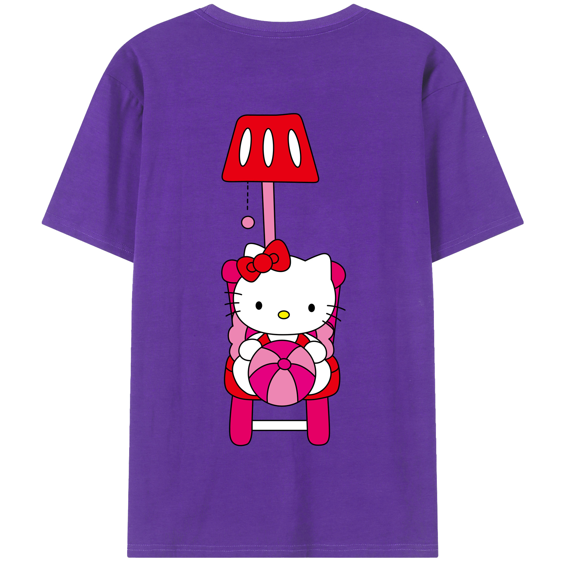 （画像用） Hello Kitty ハローキティ 綿100％半袖Tシャツ（背面プリント）