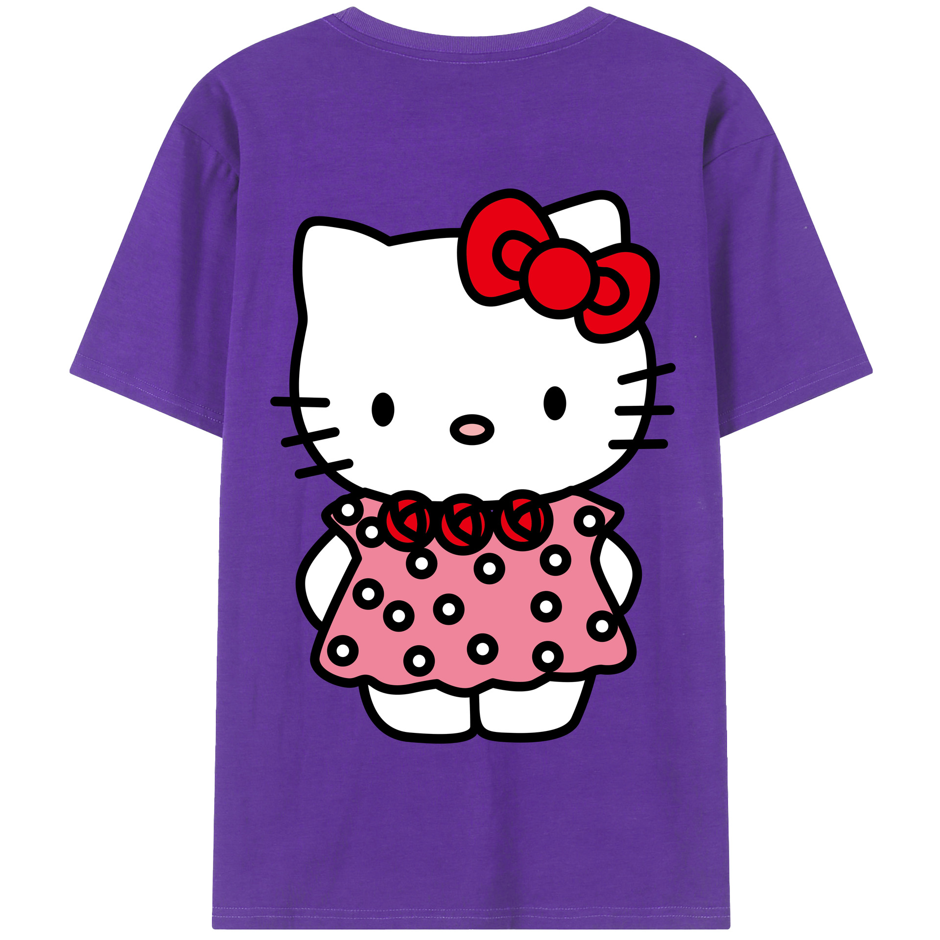 （画像用） Hello Kitty ハローキティ 綿100％半袖Tシャツ（背面プリント）
