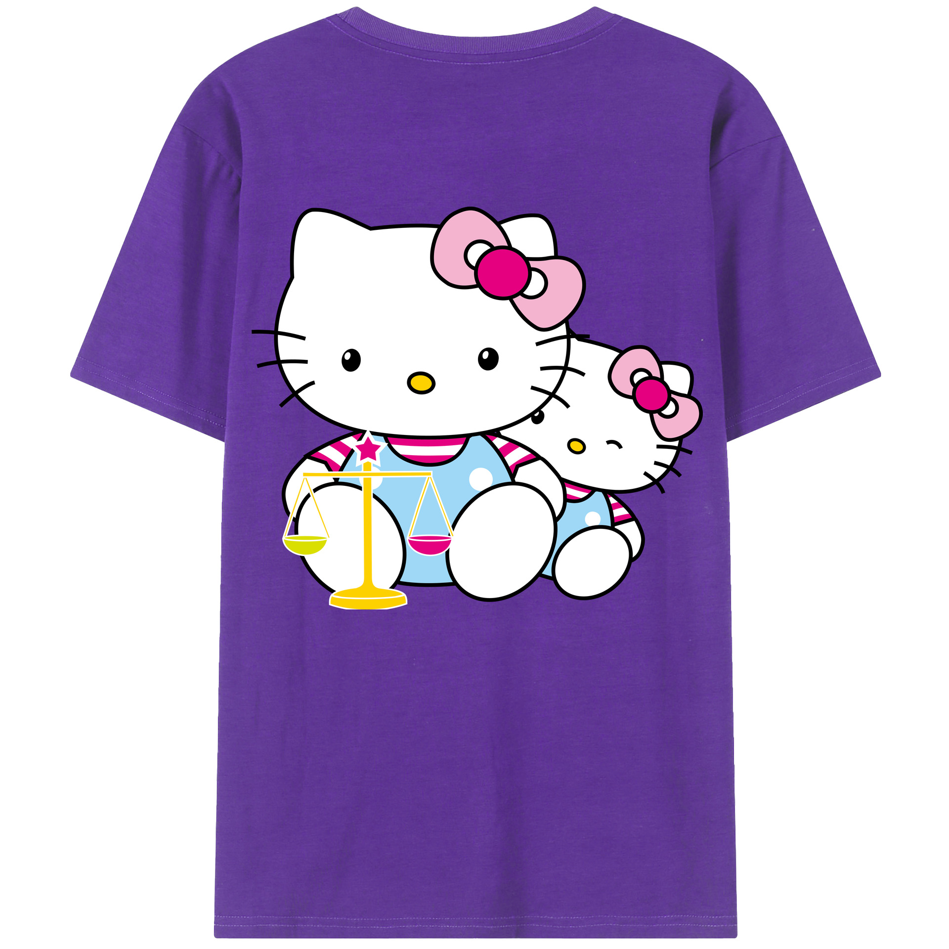 （画像用） Hello Kitty ハローキティ 綿100％半袖Tシャツ（背面プリント）