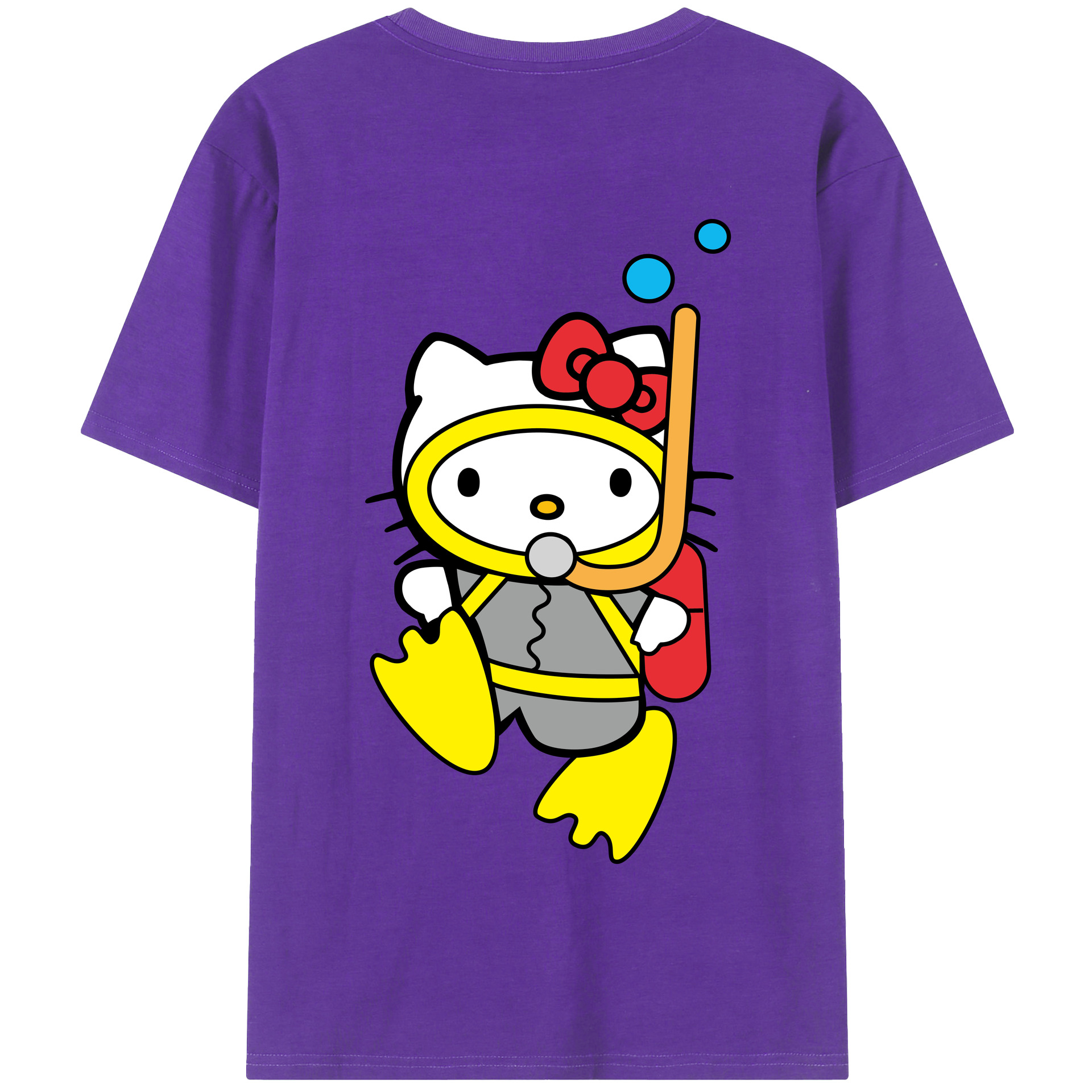 （画像用） Hello Kitty ハローキティ 綿100％半袖Tシャツ（背面プリント）