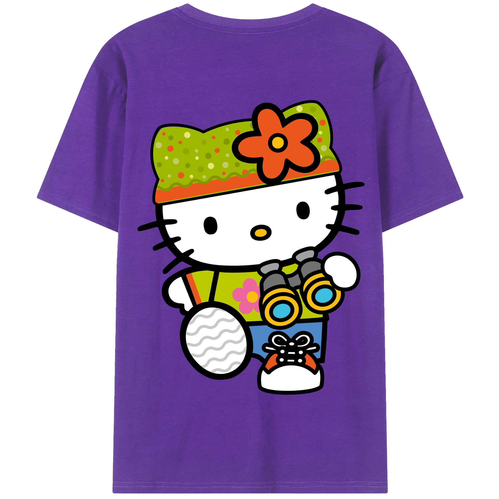 （画像用） Hello Kitty ハローキティ 綿100％半袖Tシャツ（背面プリント）