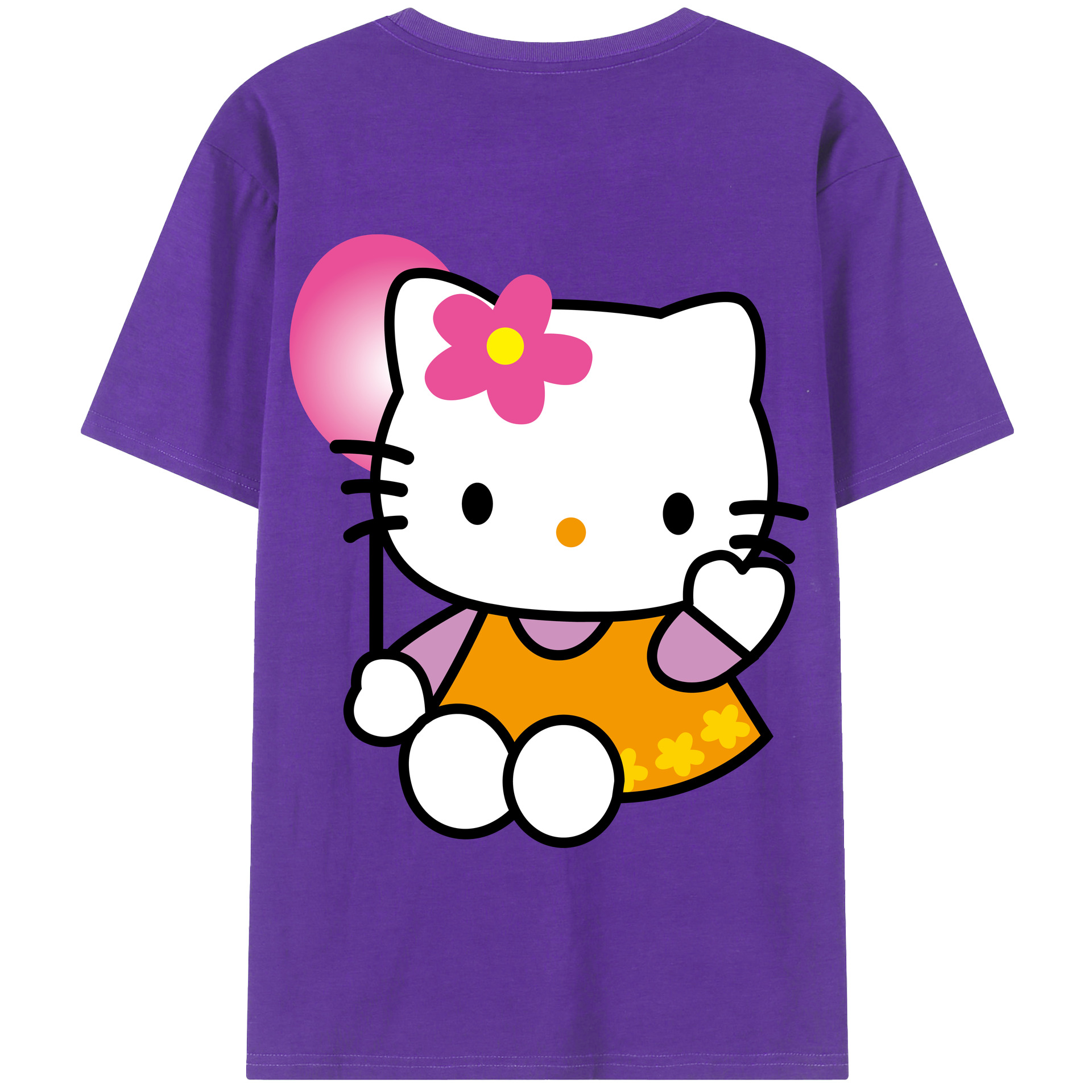 （画像用） Hello Kitty ハローキティ 綿100％半袖Tシャツ（背面プリント）