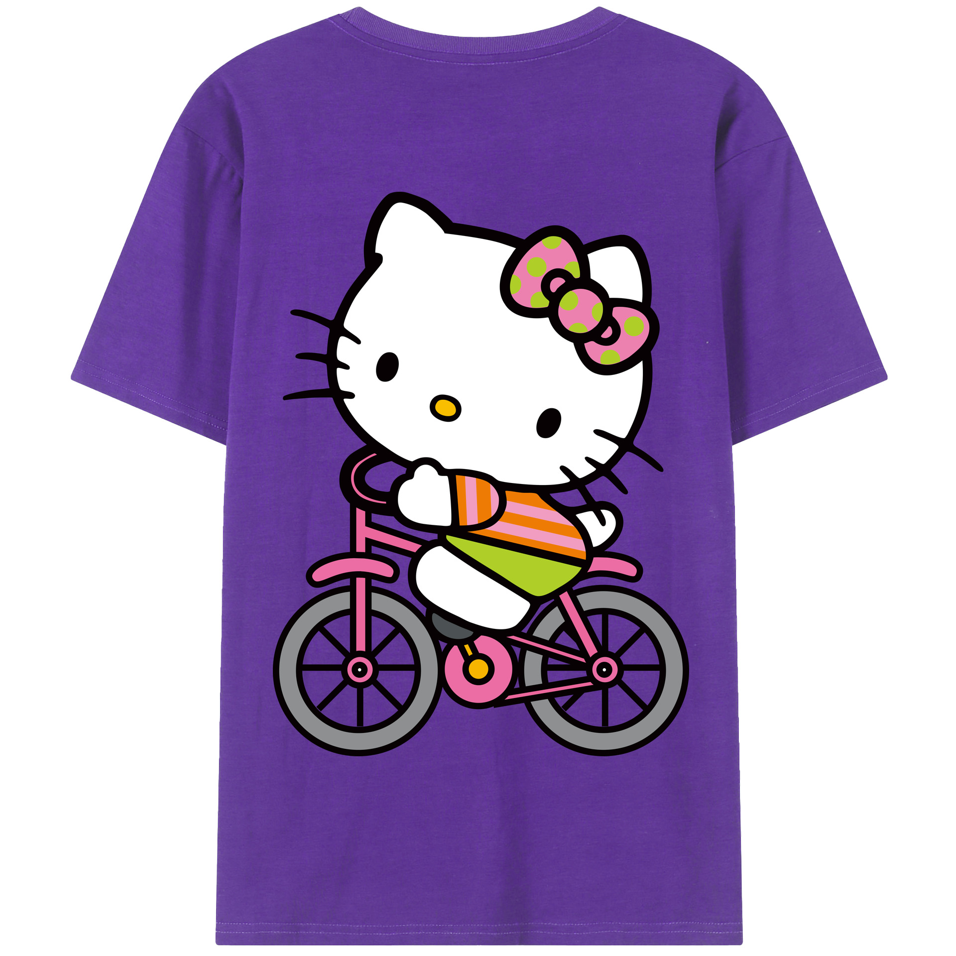 （画像用） Hello Kitty ハローキティ 綿100％半袖Tシャツ（背面プリント）