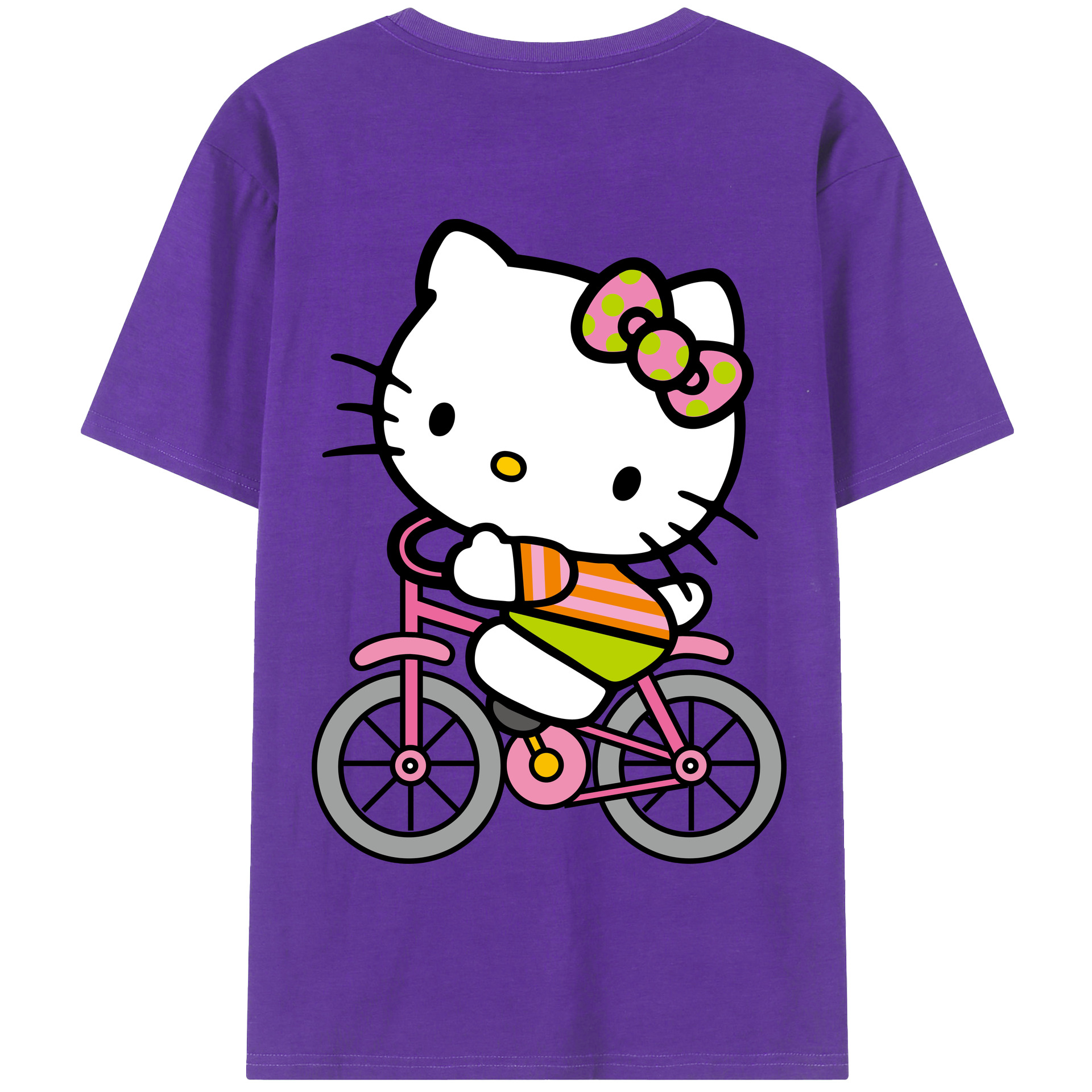（画像用） Hello Kitty ハローキティ 綿100％半袖Tシャツ（背面プリント）