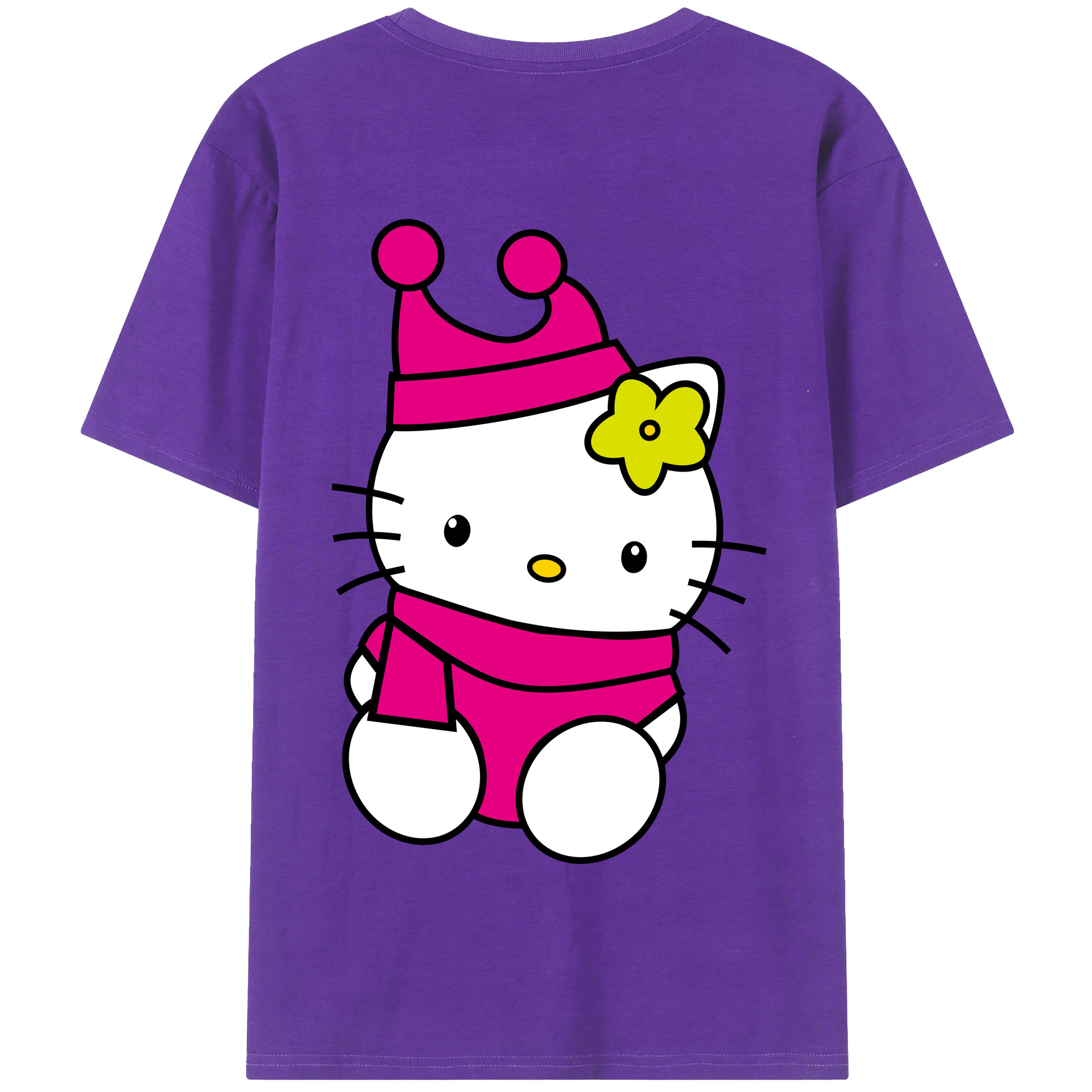 （画像用） Hello Kitty ハローキティ 綿100％半袖Tシャツ（背面プリント）