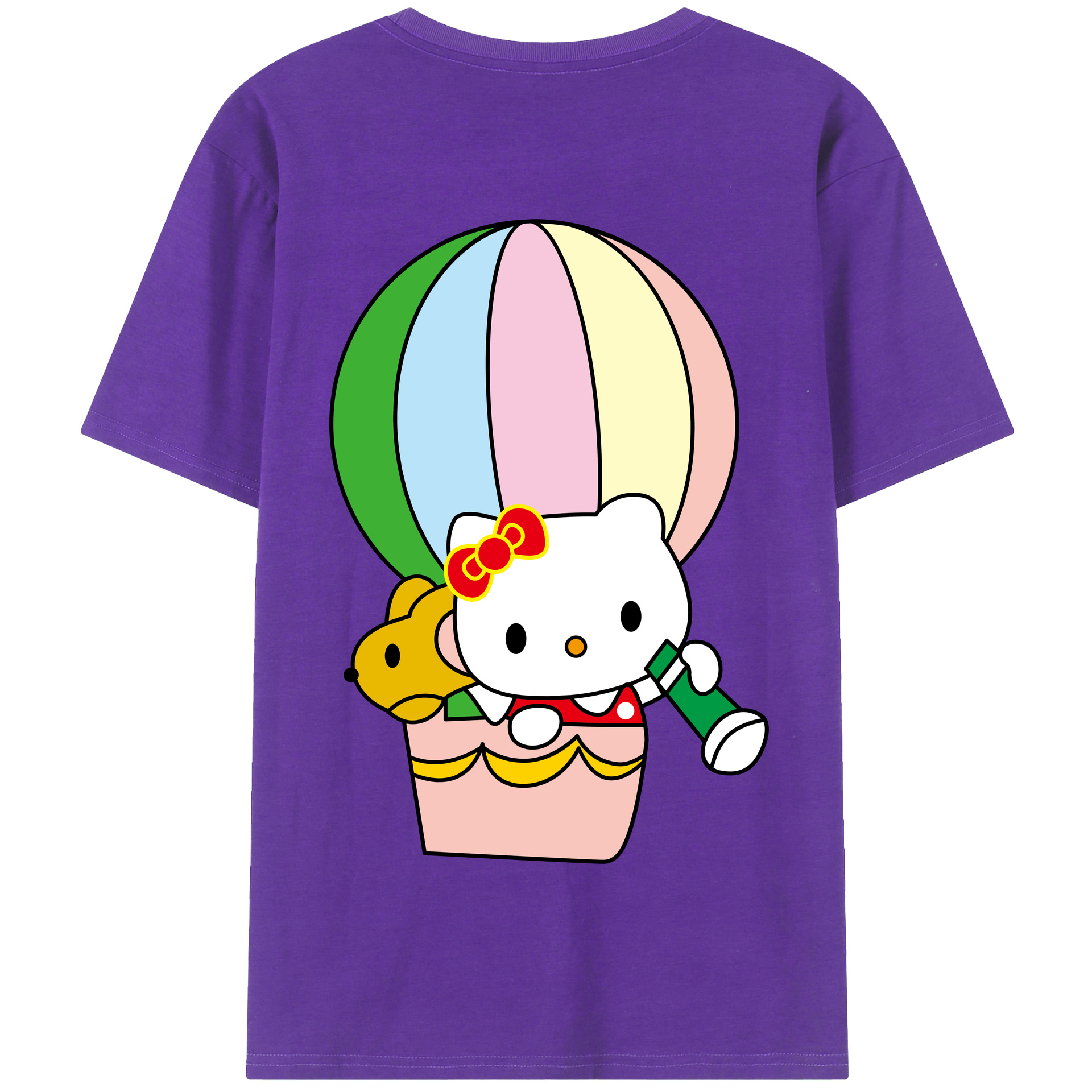 （画像用） Hello Kitty ハローキティ 綿100％半袖Tシャツ（背面プリント）
