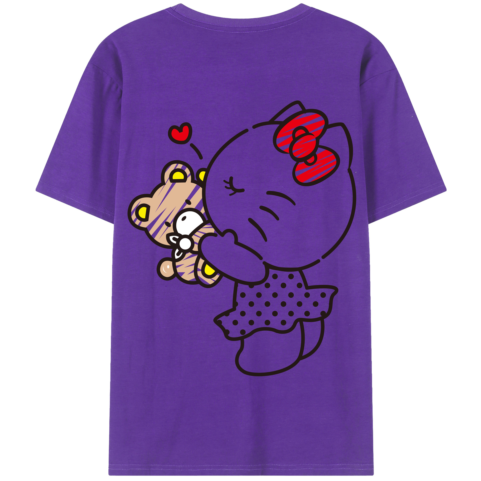 （画像用） Hello Kitty ハローキティ 綿100％半袖Tシャツ（背面プリント）
