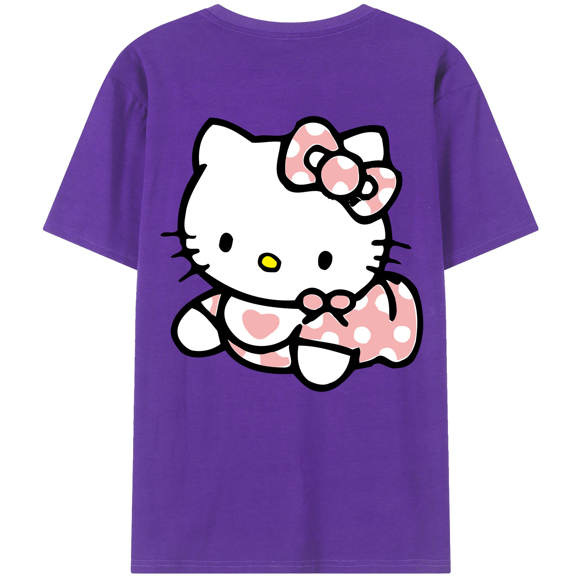 （画像用） Hello Kitty ハローキティ 綿100％半袖Tシャツ（背面プリント）