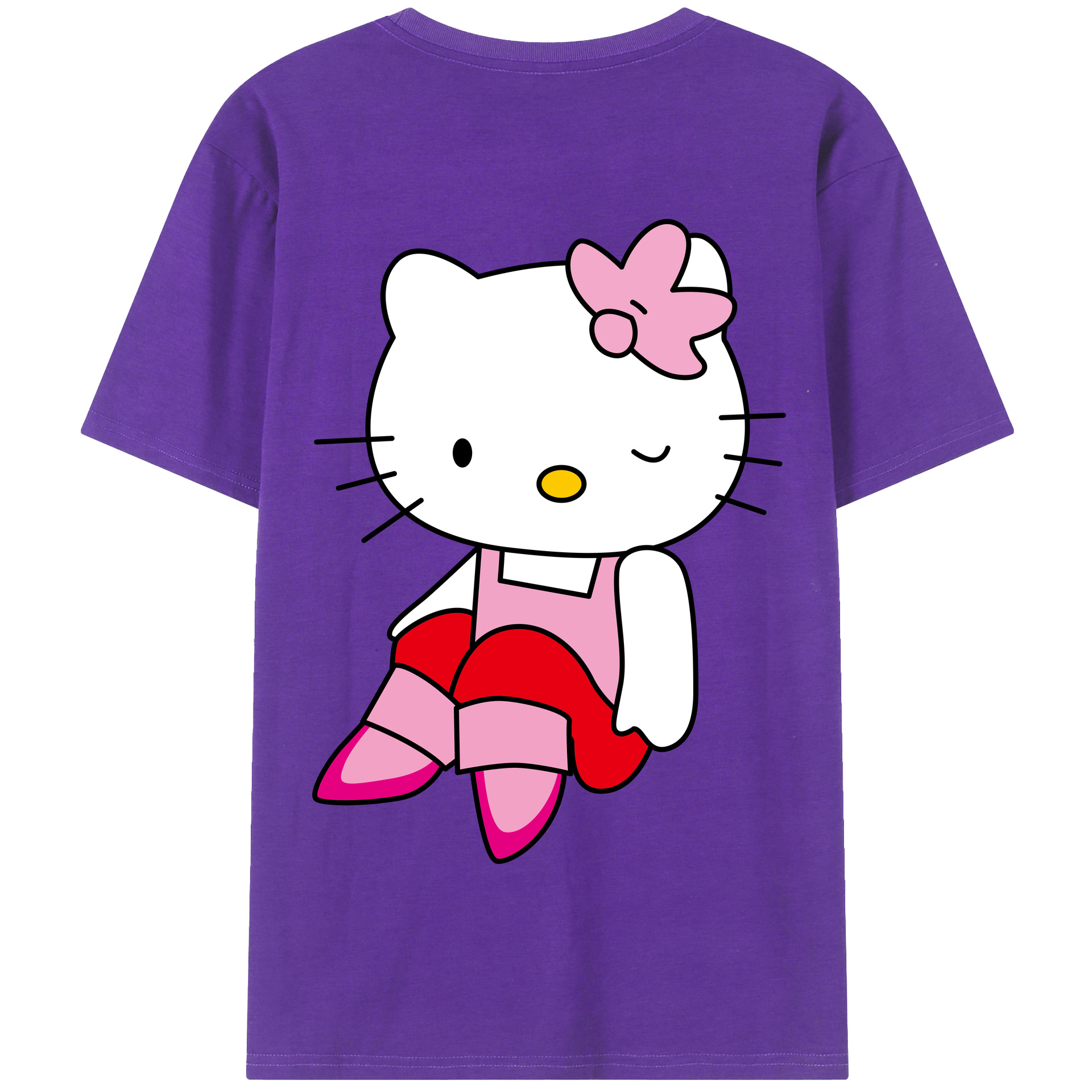 （画像用） Hello Kitty ハローキティ 綿100％半袖Tシャツ（背面プリント）