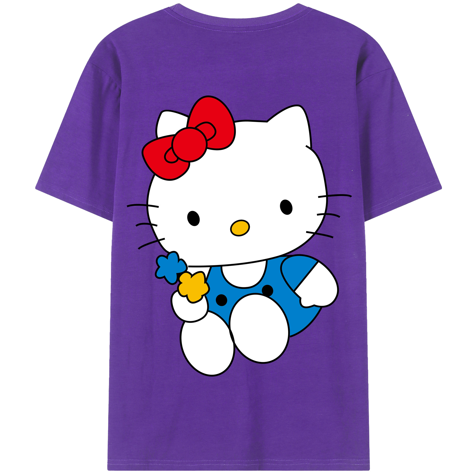 （画像用） Hello Kitty ハローキティ 綿100％半袖Tシャツ（背面プリント）