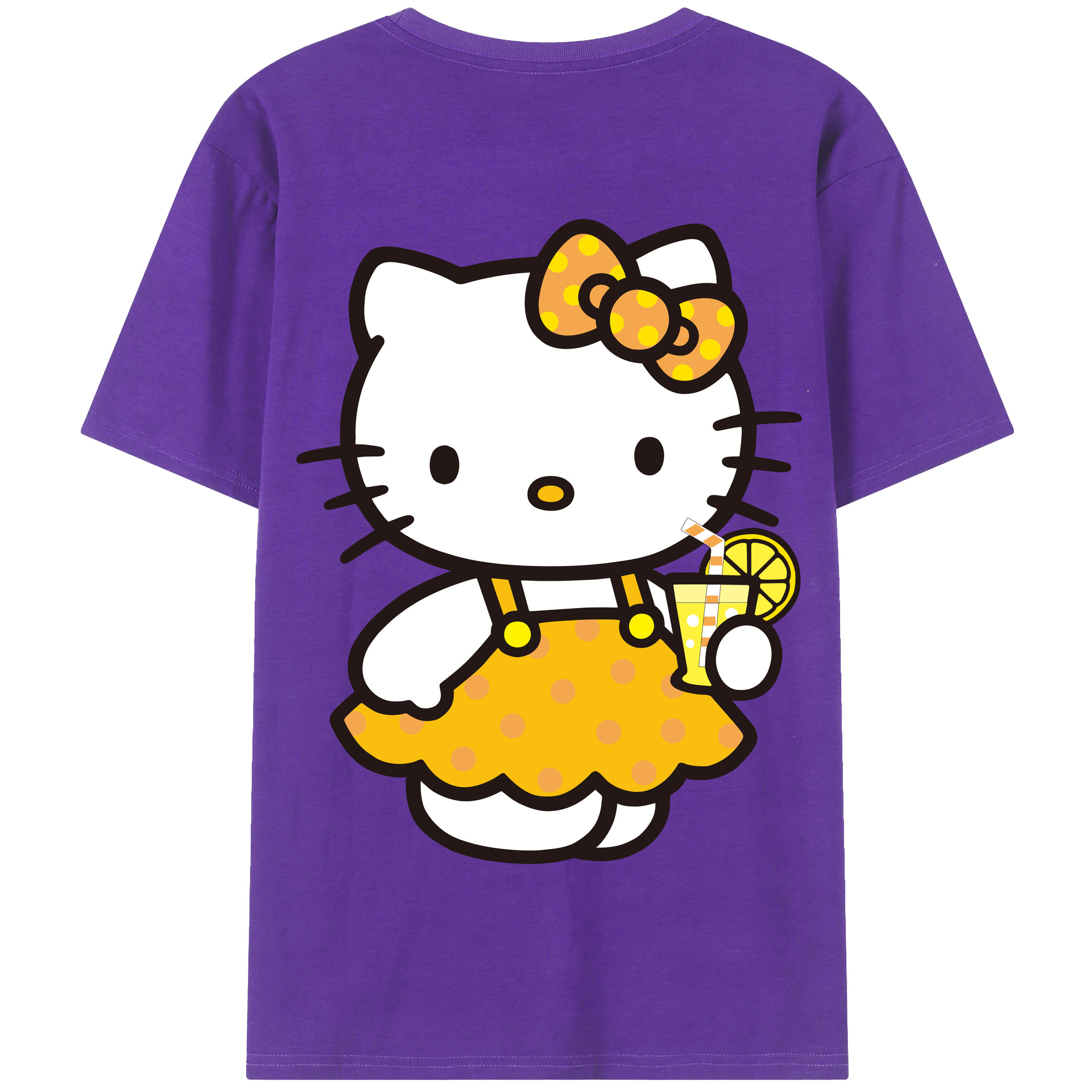 （画像用） Hello Kitty ハローキティ 綿100％半袖Tシャツ（背面プリント）
