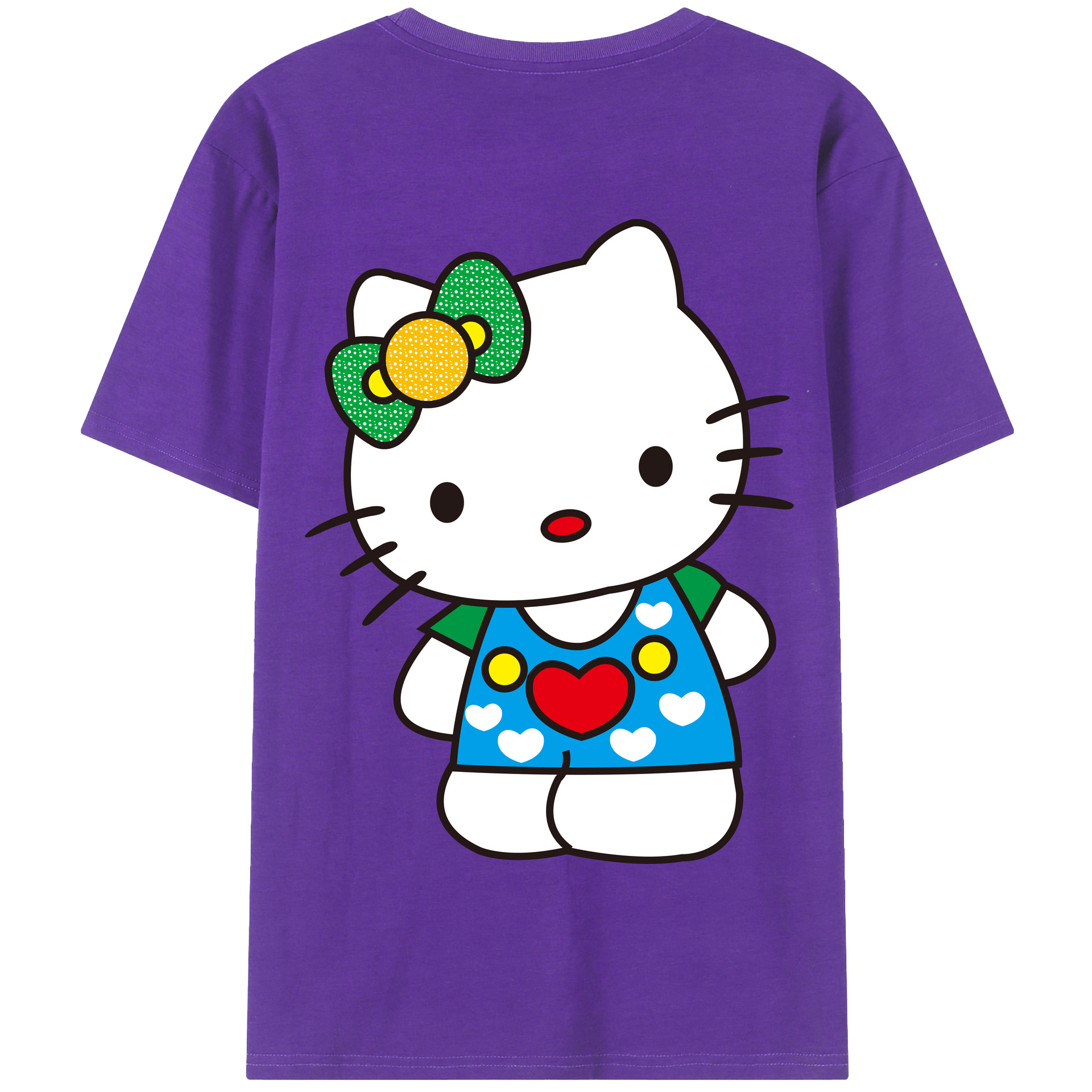 （画像用） Hello Kitty ハローキティ 綿100％半袖Tシャツ（背面プリント）
