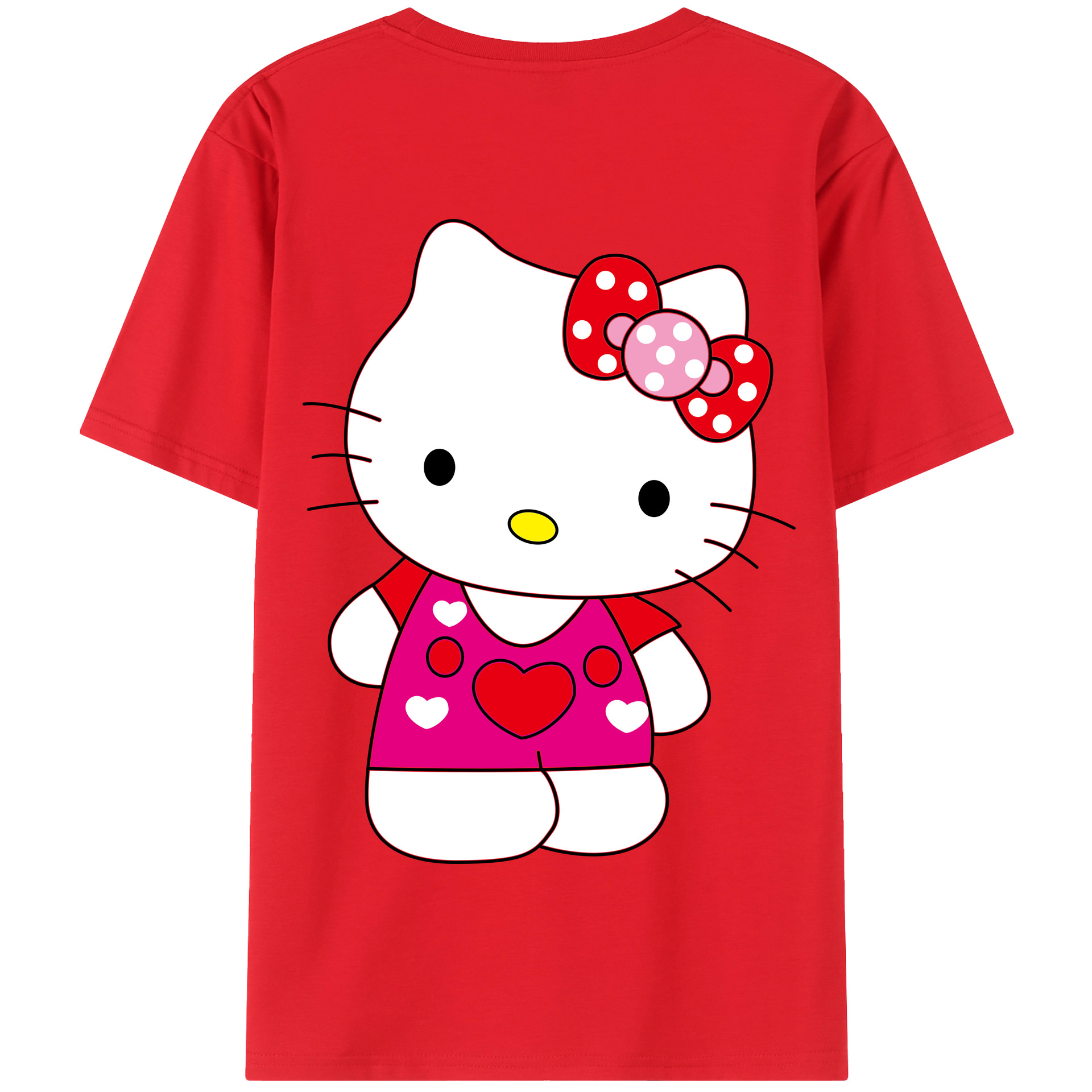 （画像用） Hello Kitty ハローキティ 綿100％半袖Tシャツ（背面プリント）