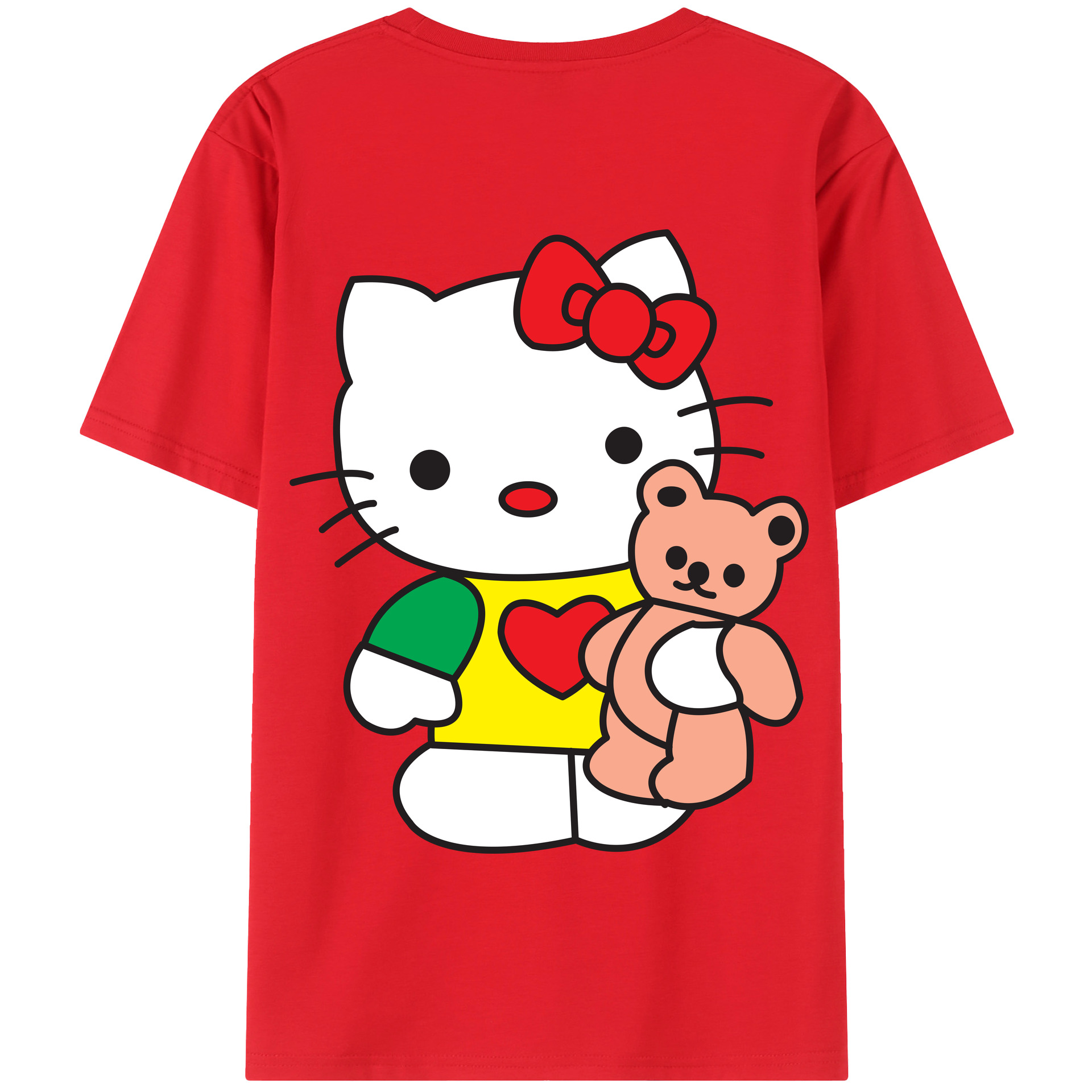 （画像用） Hello Kitty ハローキティ 綿100％半袖Tシャツ（背面プリント）