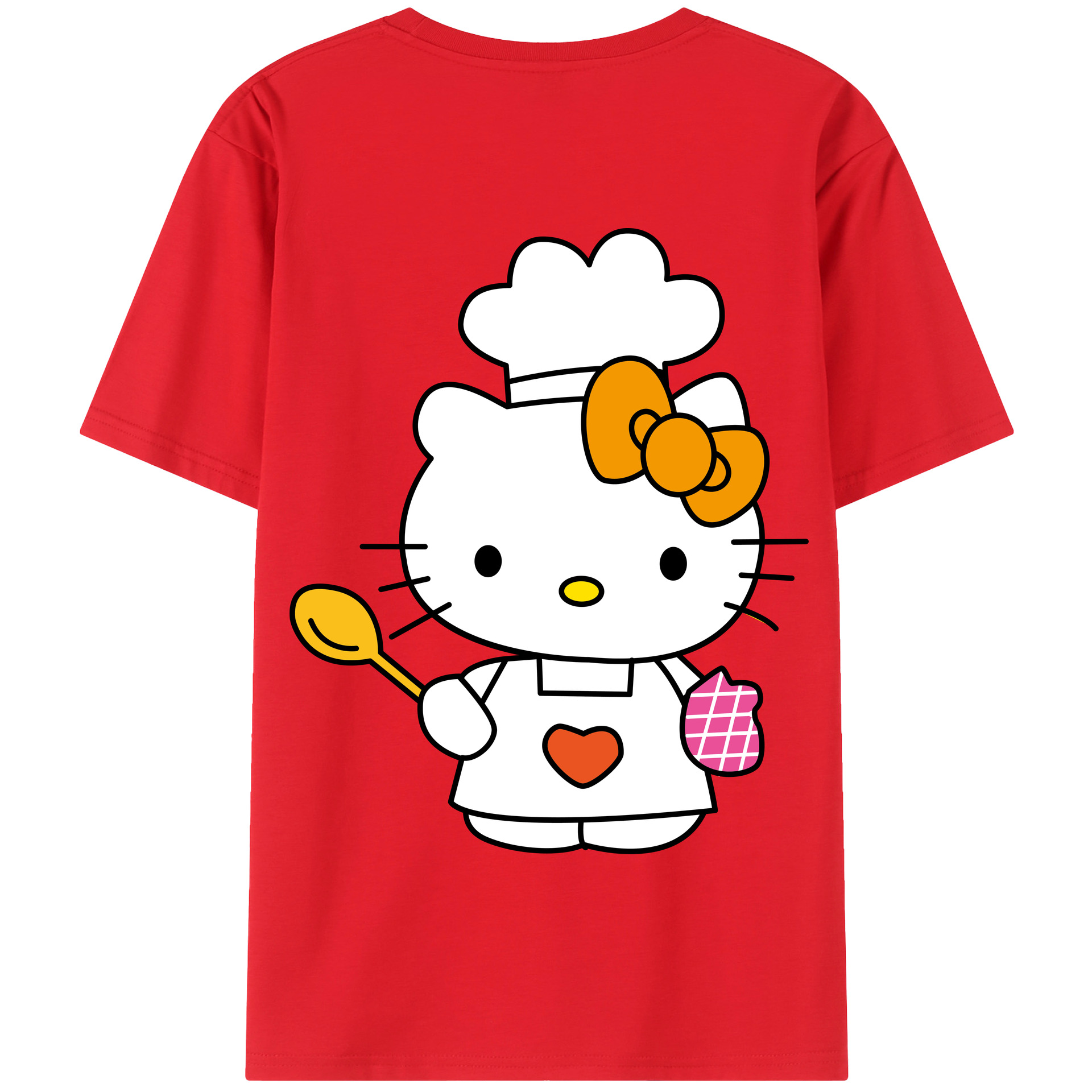 （画像用） Hello Kitty ハローキティ 綿100％半袖Tシャツ（背面プリント）