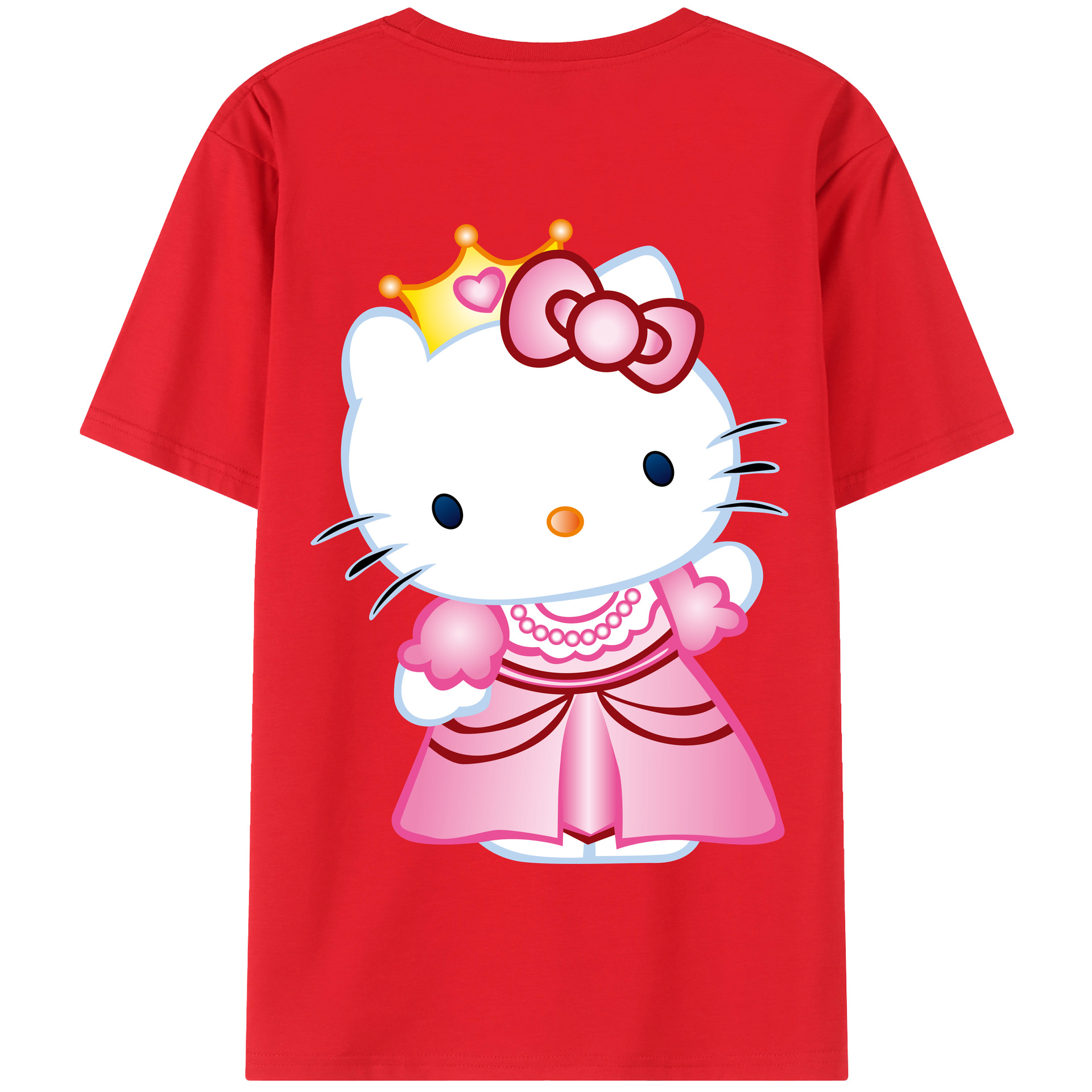 （画像用） Hello Kitty ハローキティ 綿100％半袖Tシャツ（背面プリント）
