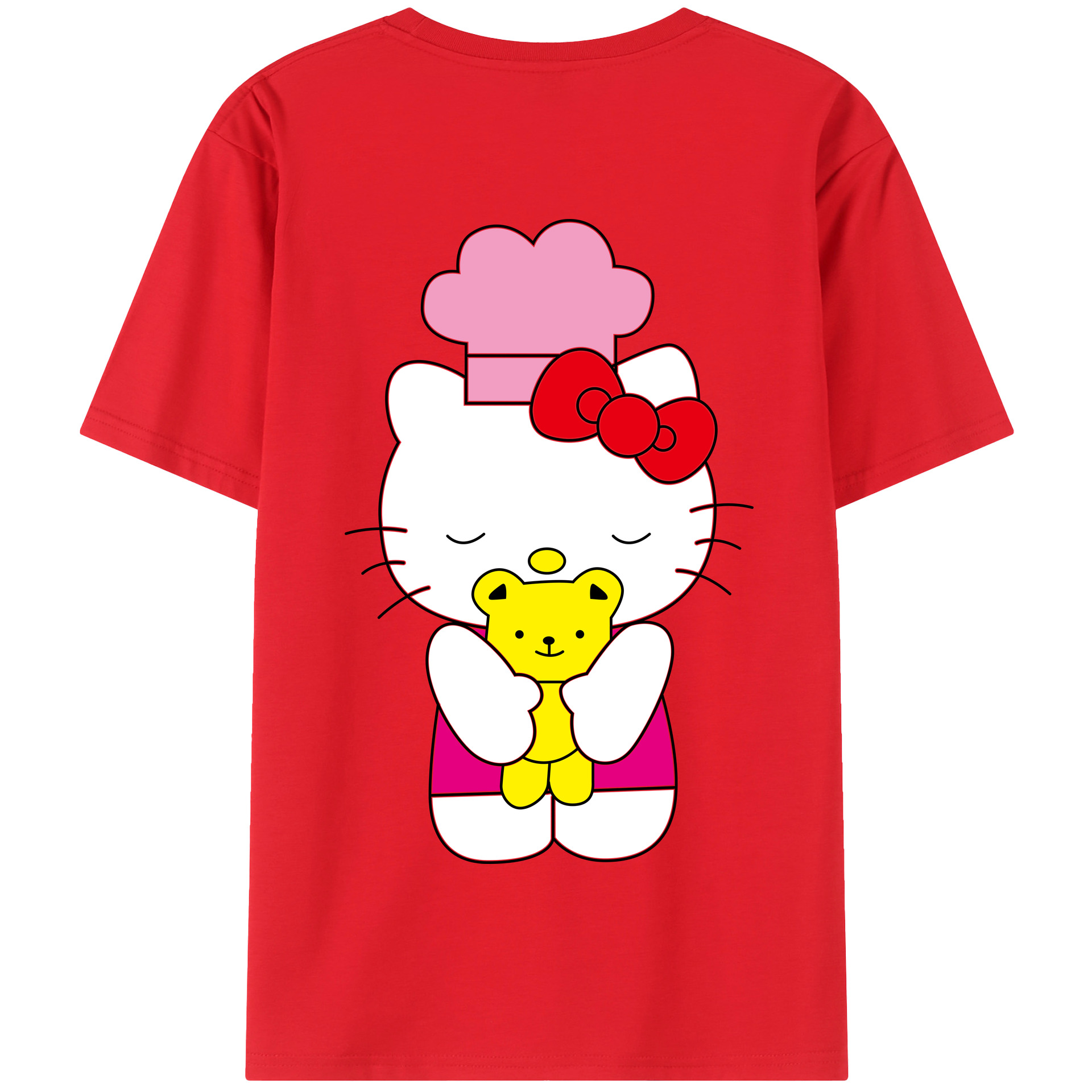（画像用） Hello Kitty ハローキティ 綿100％半袖Tシャツ（背面プリント）