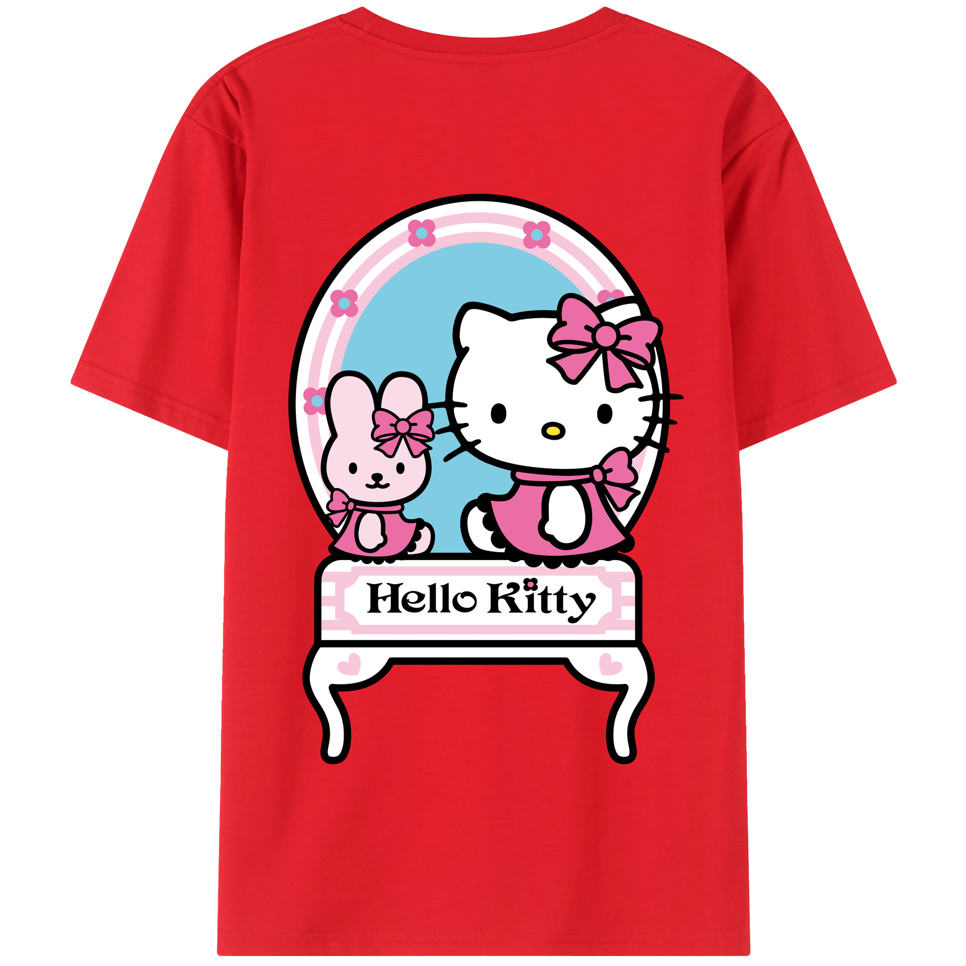 （画像用） Hello Kitty ハローキティ 綿100％半袖Tシャツ（背面プリント）