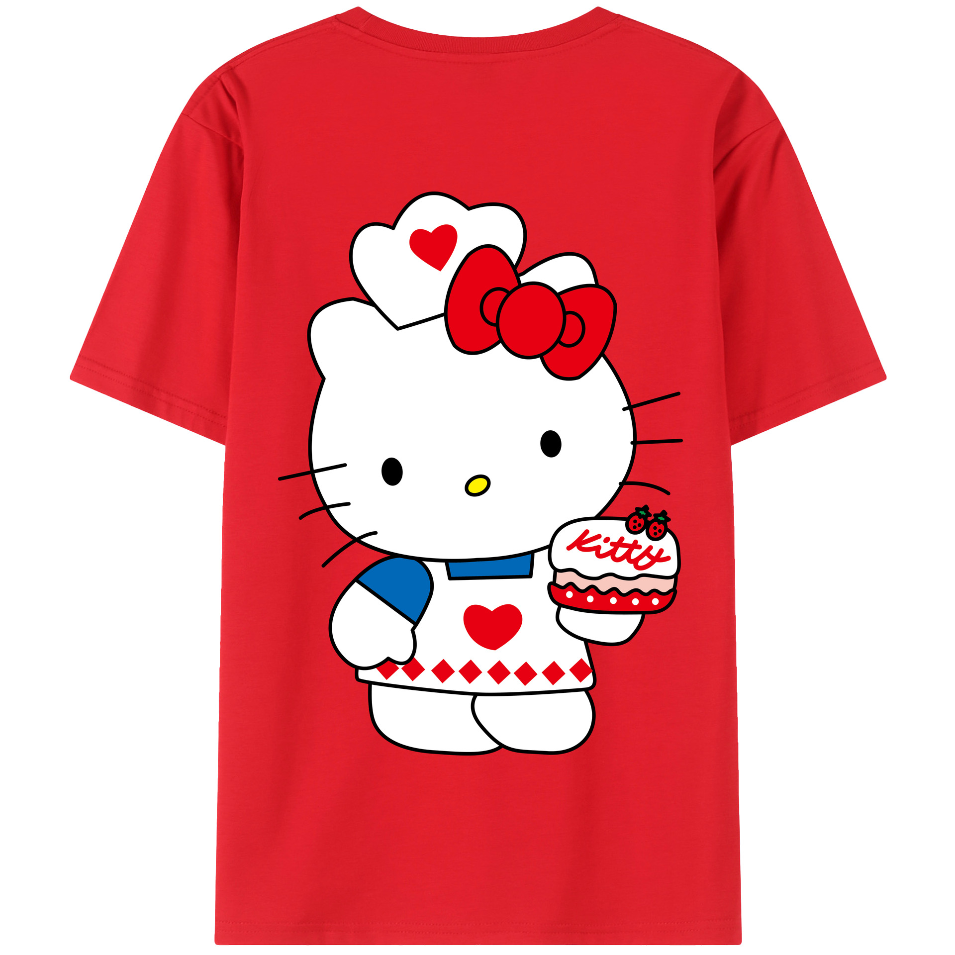 （画像用） Hello Kitty ハローキティ 綿100％半袖Tシャツ（背面プリント）