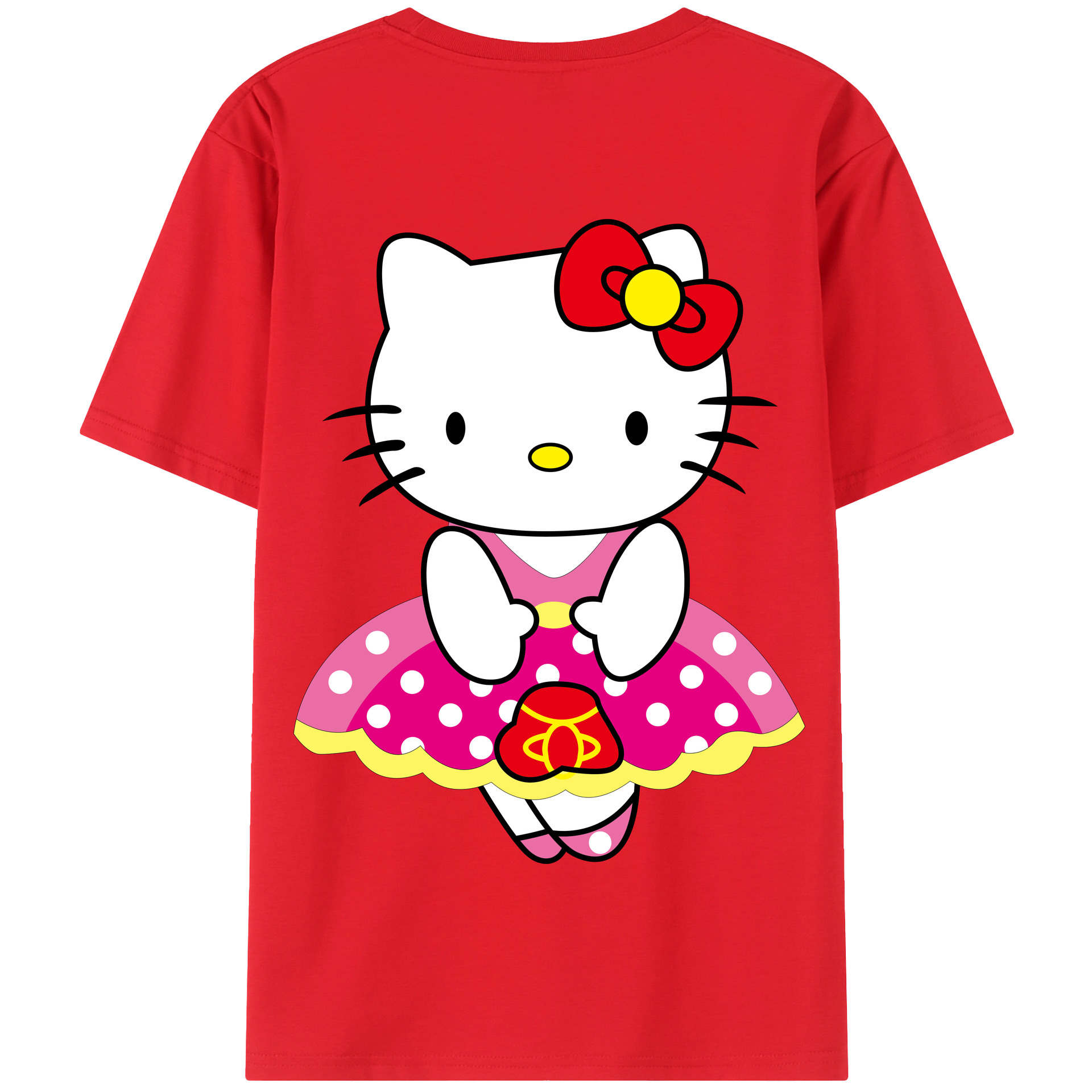 （画像用） Hello Kitty ハローキティ 綿100％半袖Tシャツ（背面プリント）