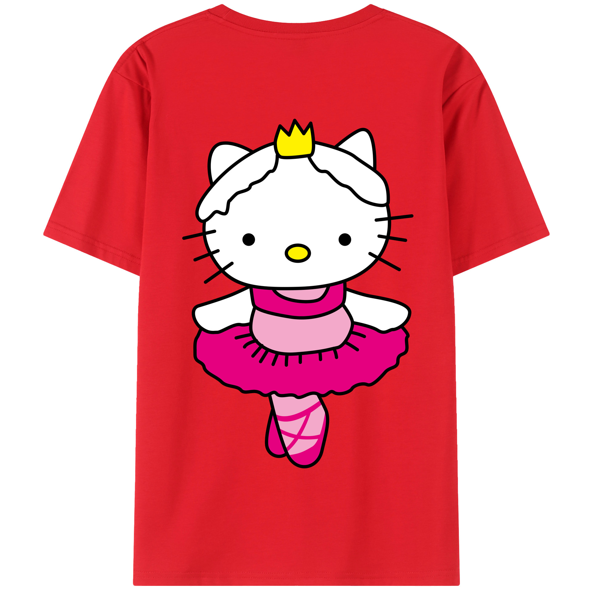 （画像用） Hello Kitty ハローキティ 綿100％半袖Tシャツ（背面プリント）