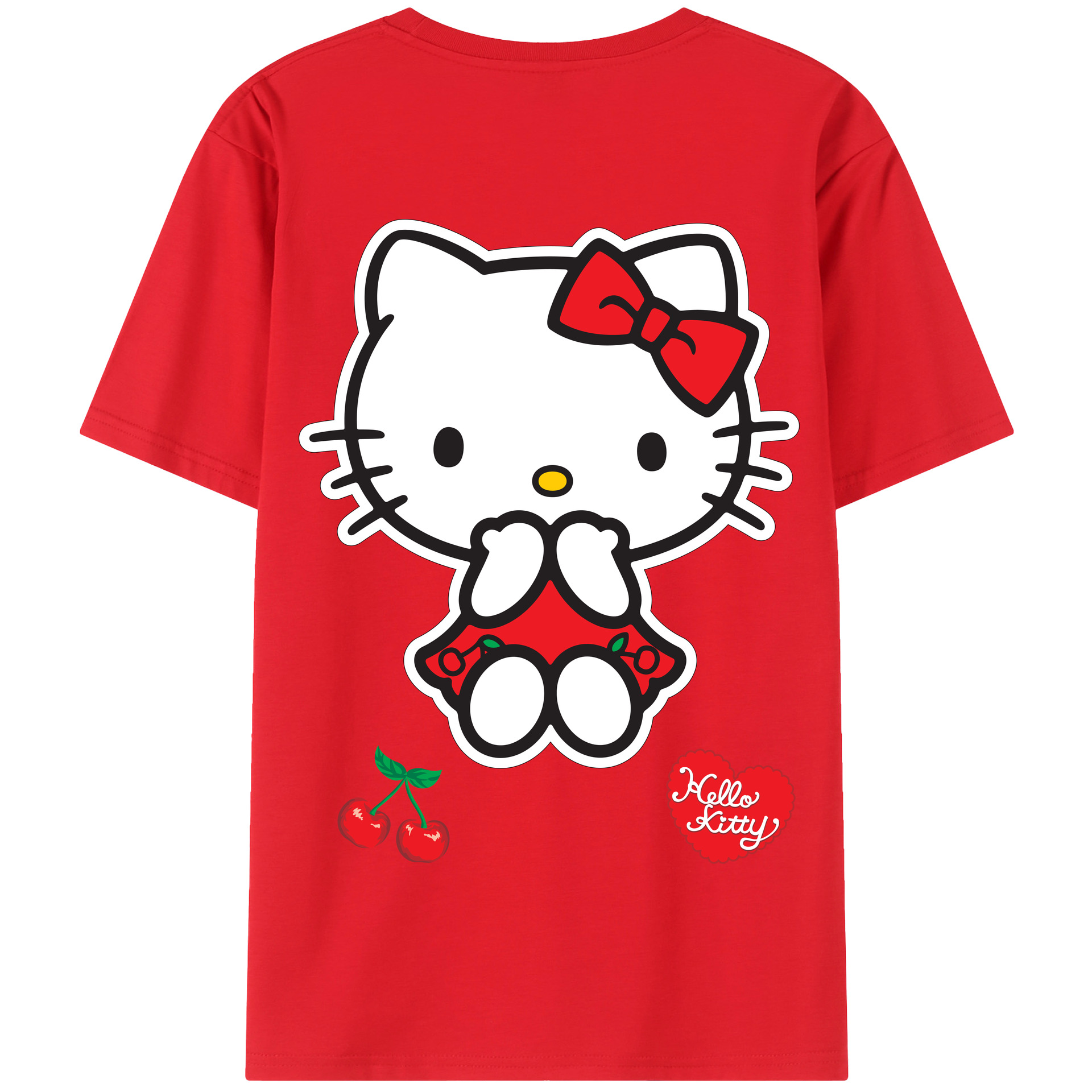 （画像用） Hello Kitty ハローキティ 綿100％半袖Tシャツ（背面プリント）