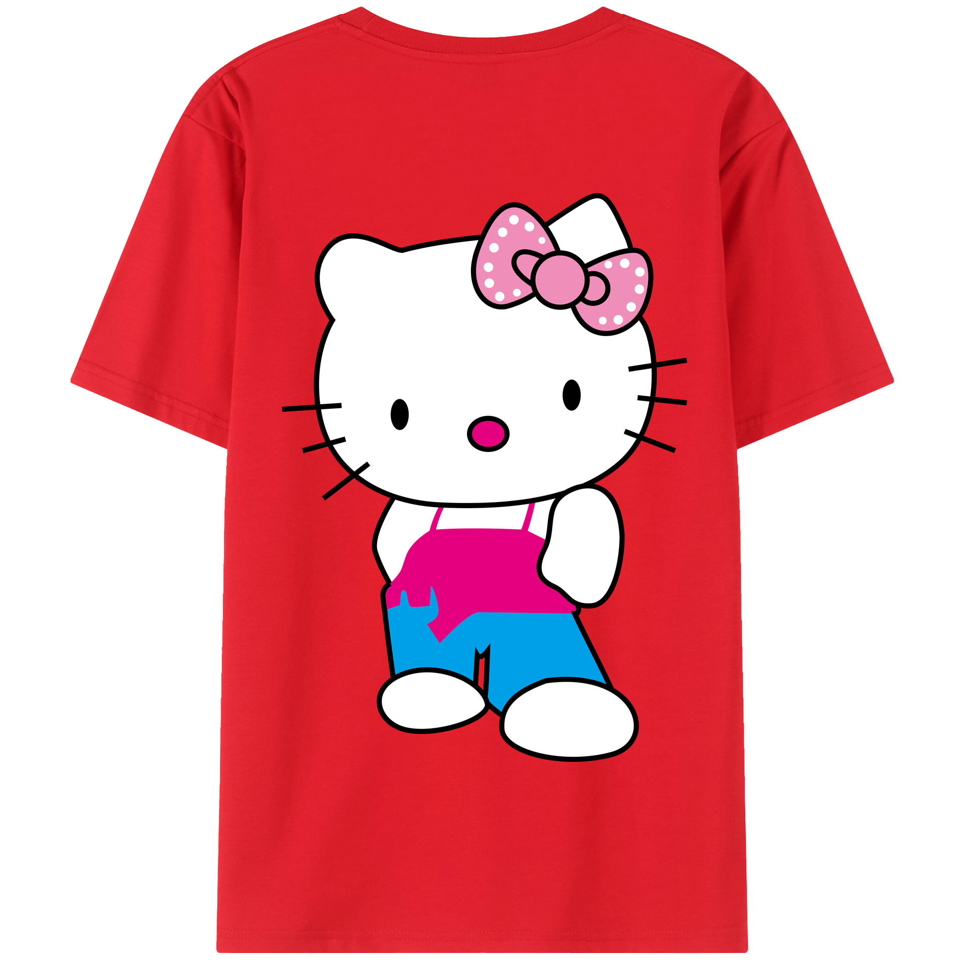 （画像用） Hello Kitty ハローキティ 綿100％半袖Tシャツ（背面プリント）