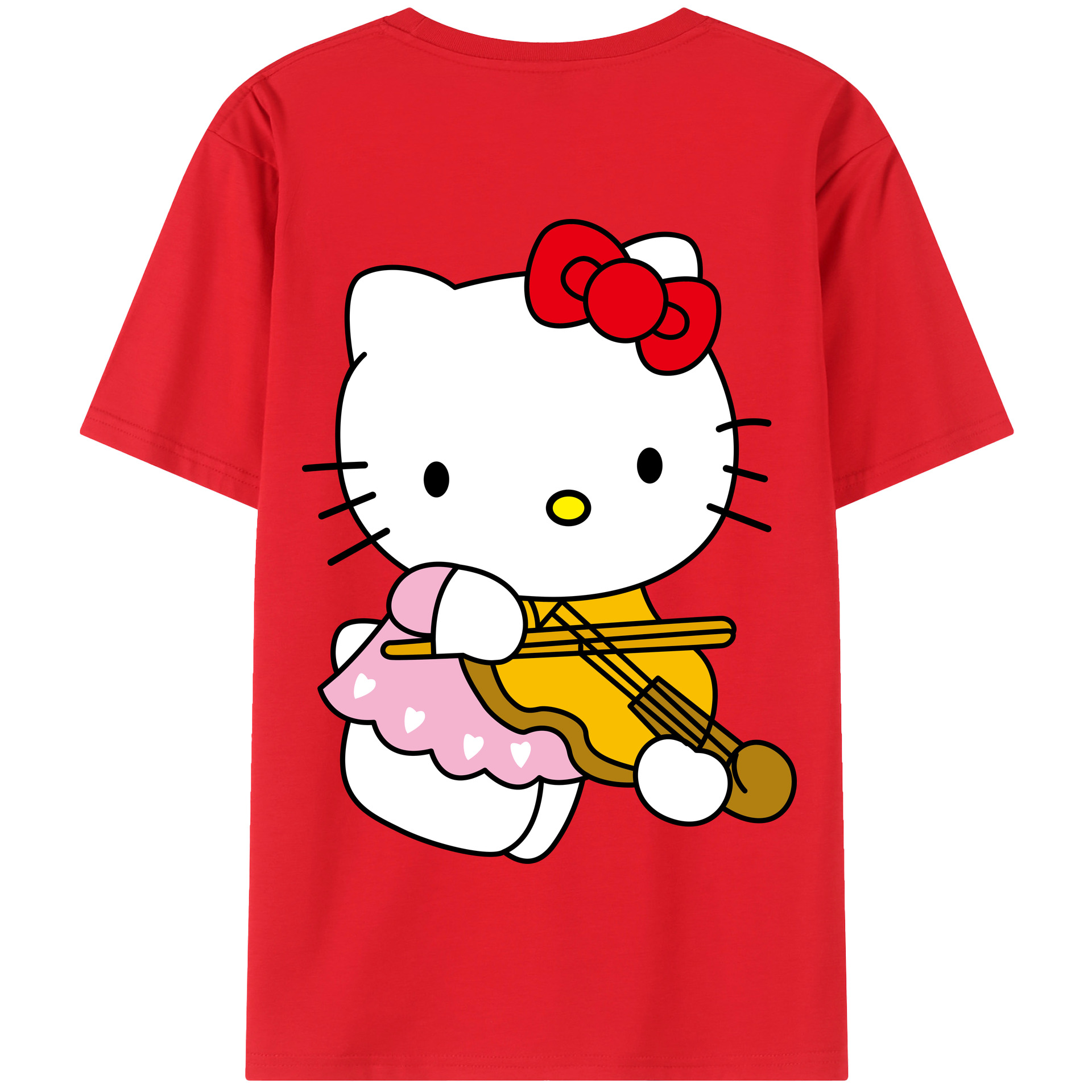 （画像用） Hello Kitty ハローキティ 綿100％半袖Tシャツ（背面プリント）