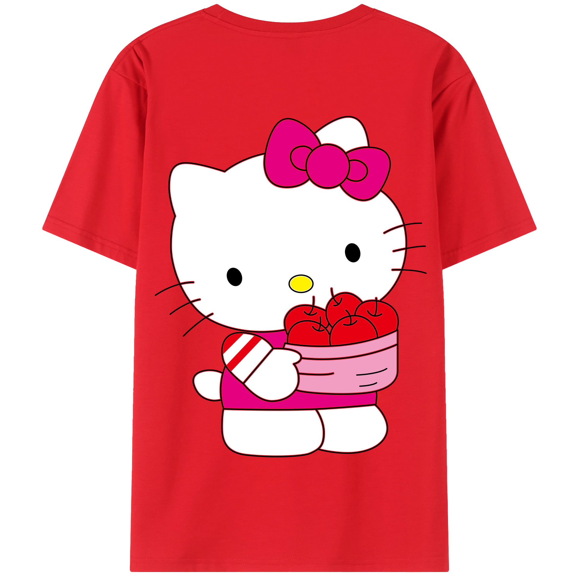 （画像用） Hello Kitty ハローキティ 綿100％半袖Tシャツ（背面プリント）