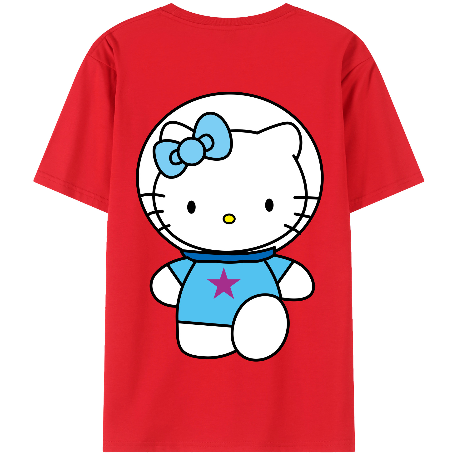 （画像用） Hello Kitty ハローキティ 綿100％半袖Tシャツ（背面プリント）