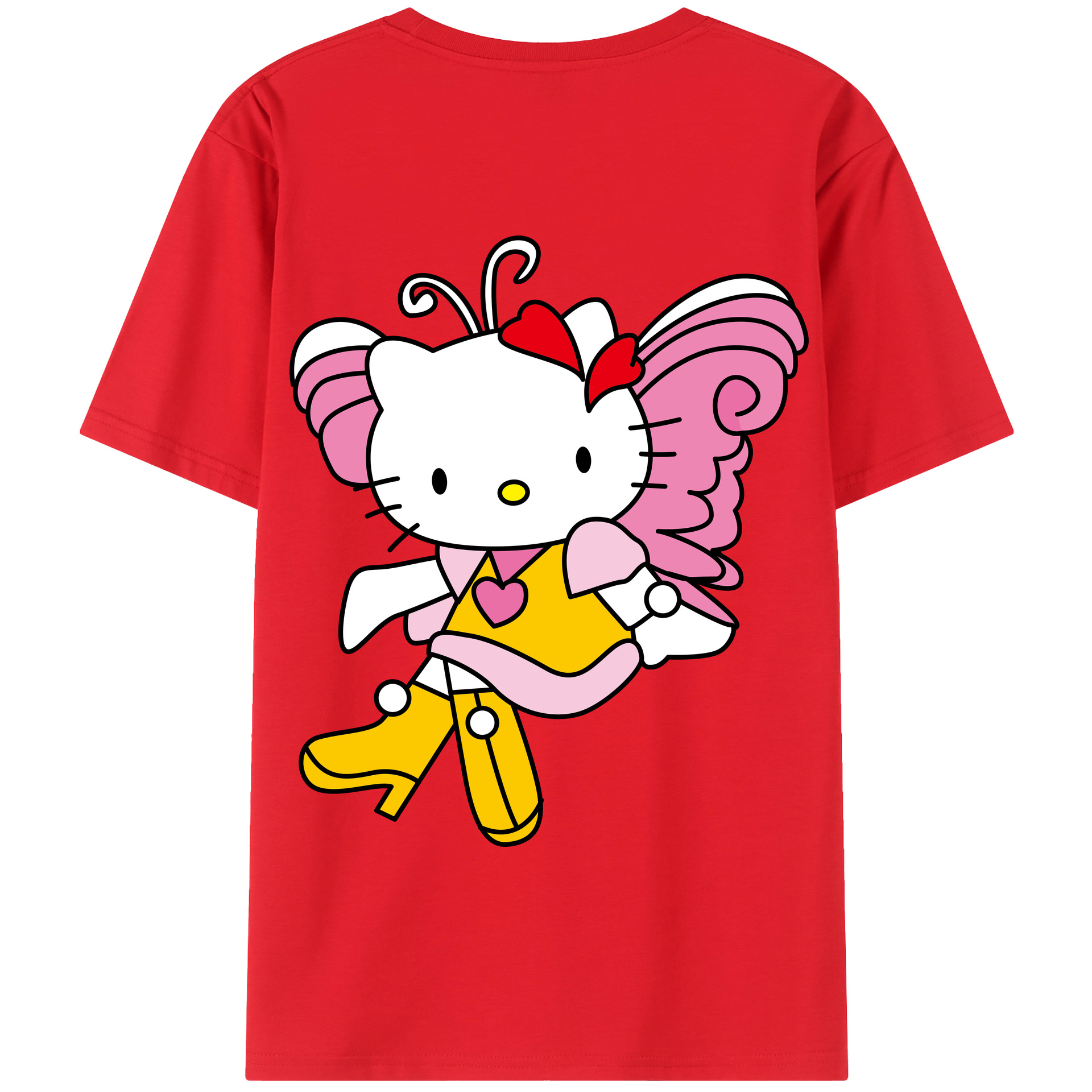 （画像用） Hello Kitty ハローキティ 綿100％半袖Tシャツ（背面プリント）