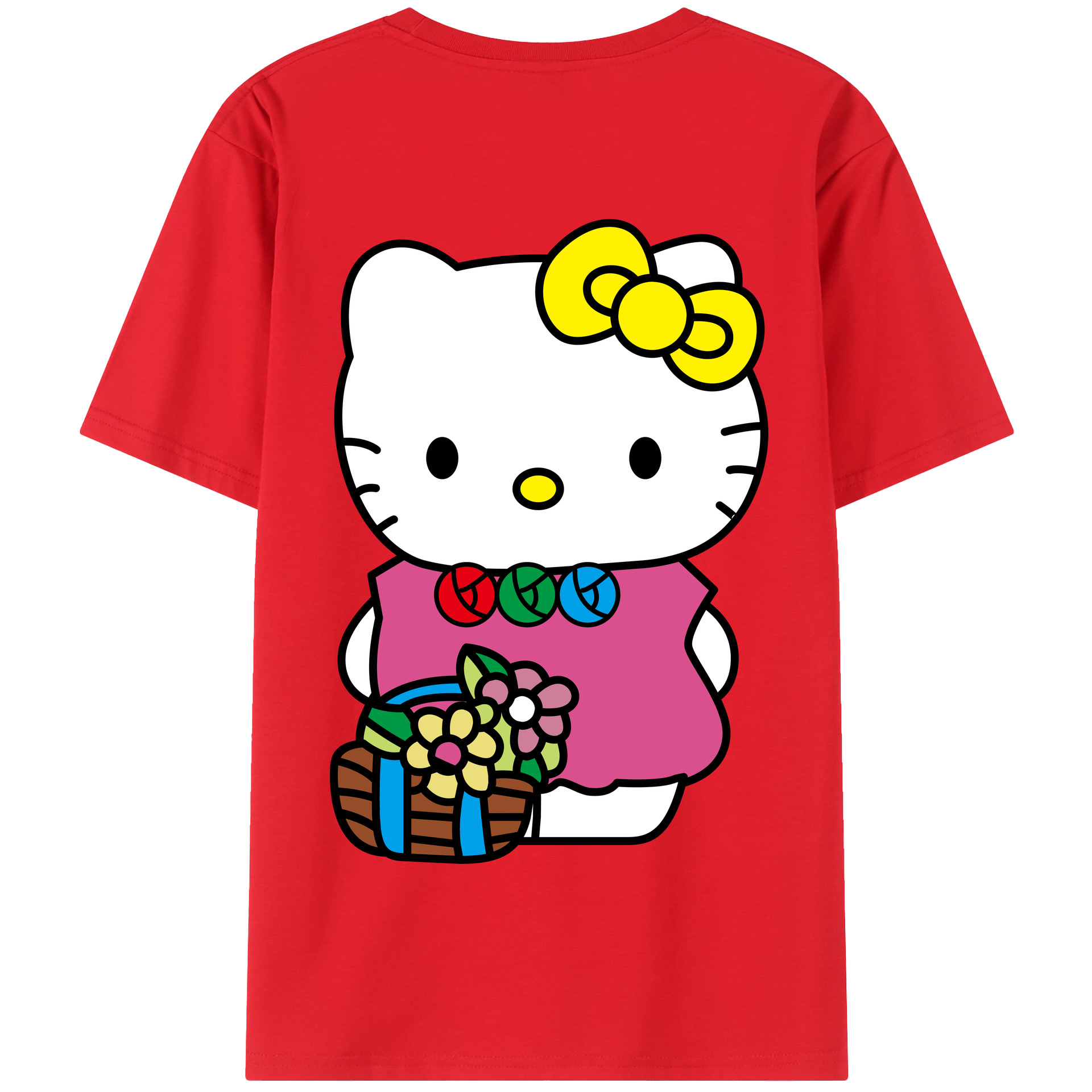 （画像用） Hello Kitty ハローキティ 綿100％半袖Tシャツ（背面プリント）