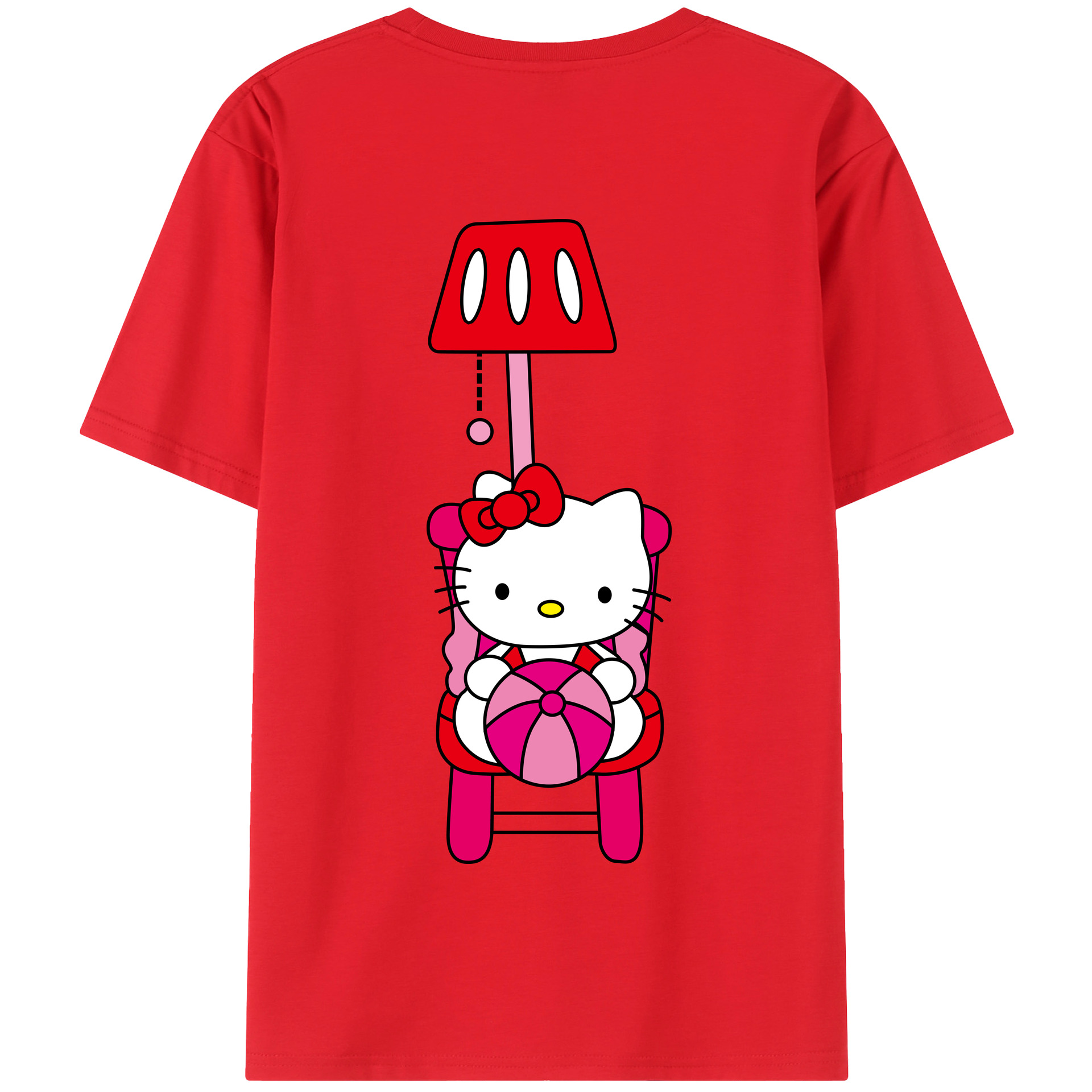 （画像用） Hello Kitty ハローキティ 綿100％半袖Tシャツ（背面プリント）