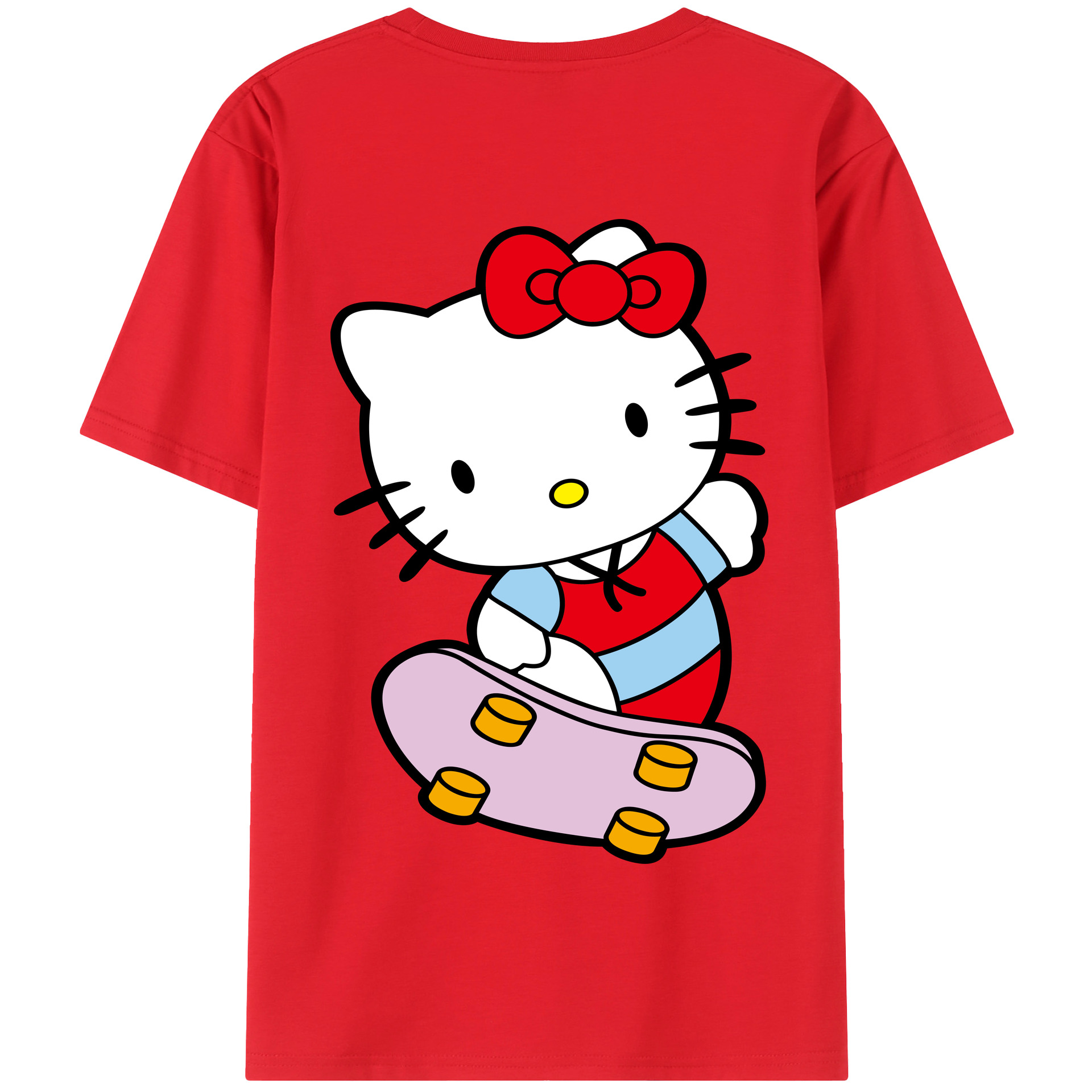 （画像用） Hello Kitty ハローキティ 綿100％半袖Tシャツ（背面プリント）