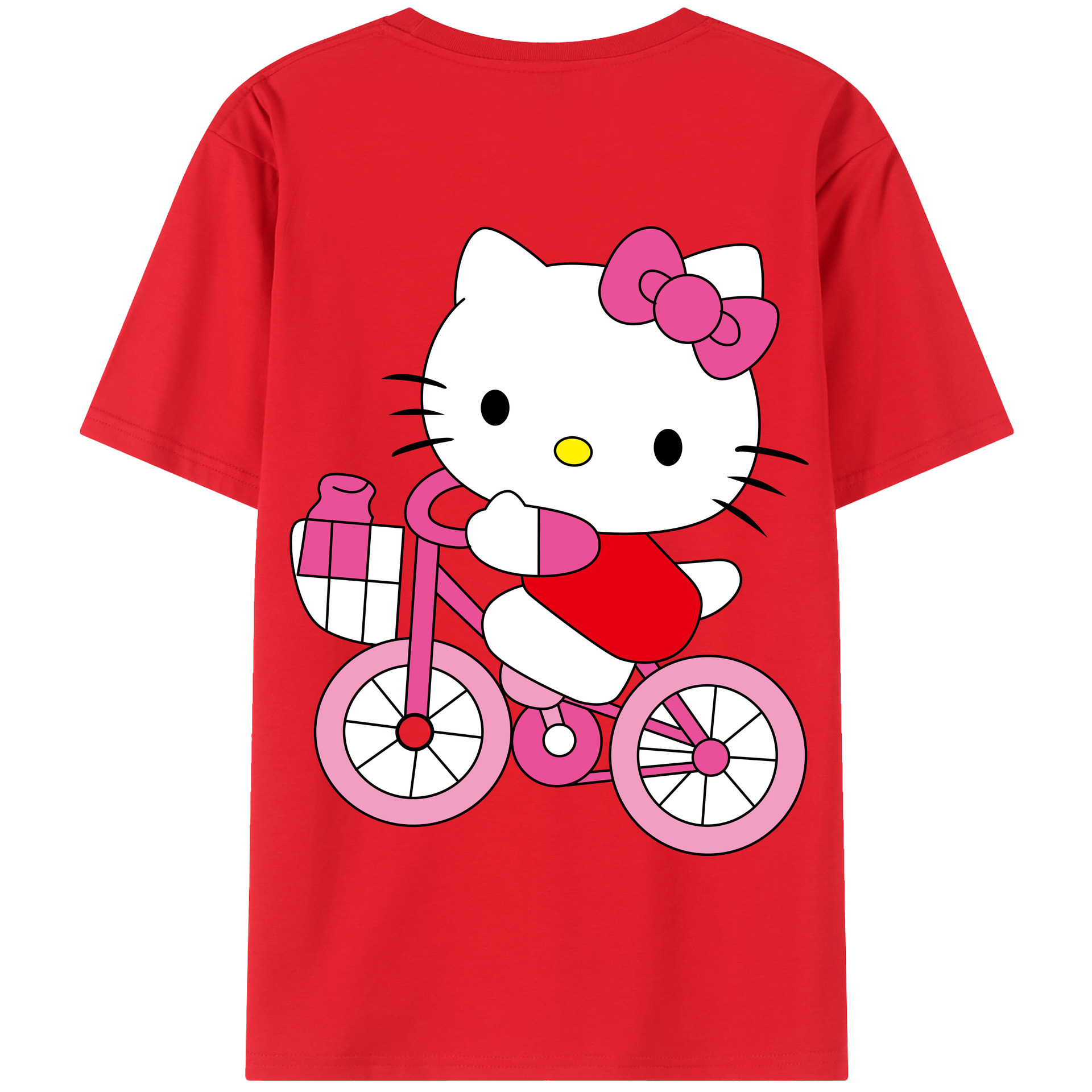 （画像用） Hello Kitty ハローキティ 綿100％半袖Tシャツ（背面プリント）