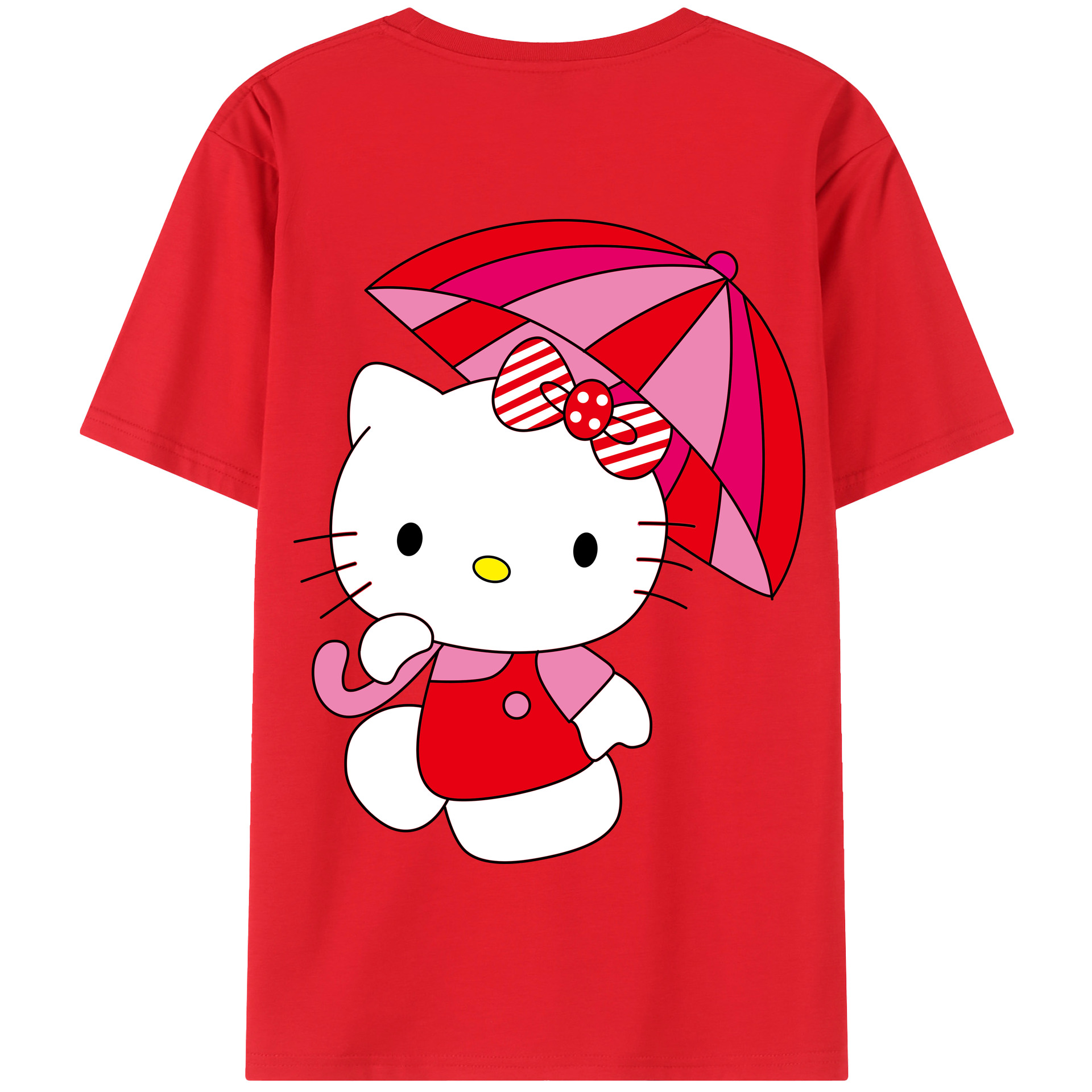 （画像用） Hello Kitty ハローキティ 綿100％半袖Tシャツ（背面プリント）