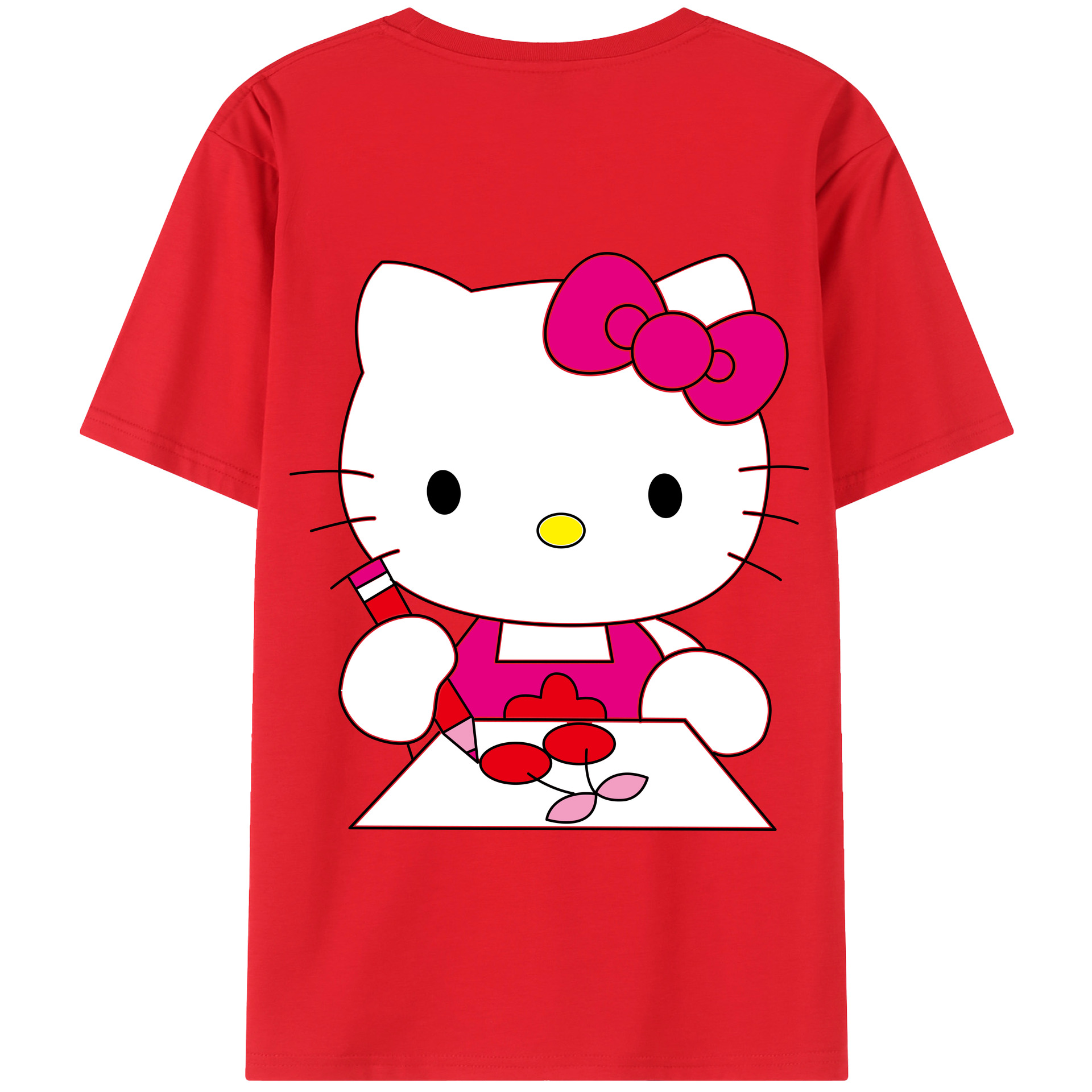 （画像用） Hello Kitty ハローキティ 綿100％半袖Tシャツ（背面プリント）