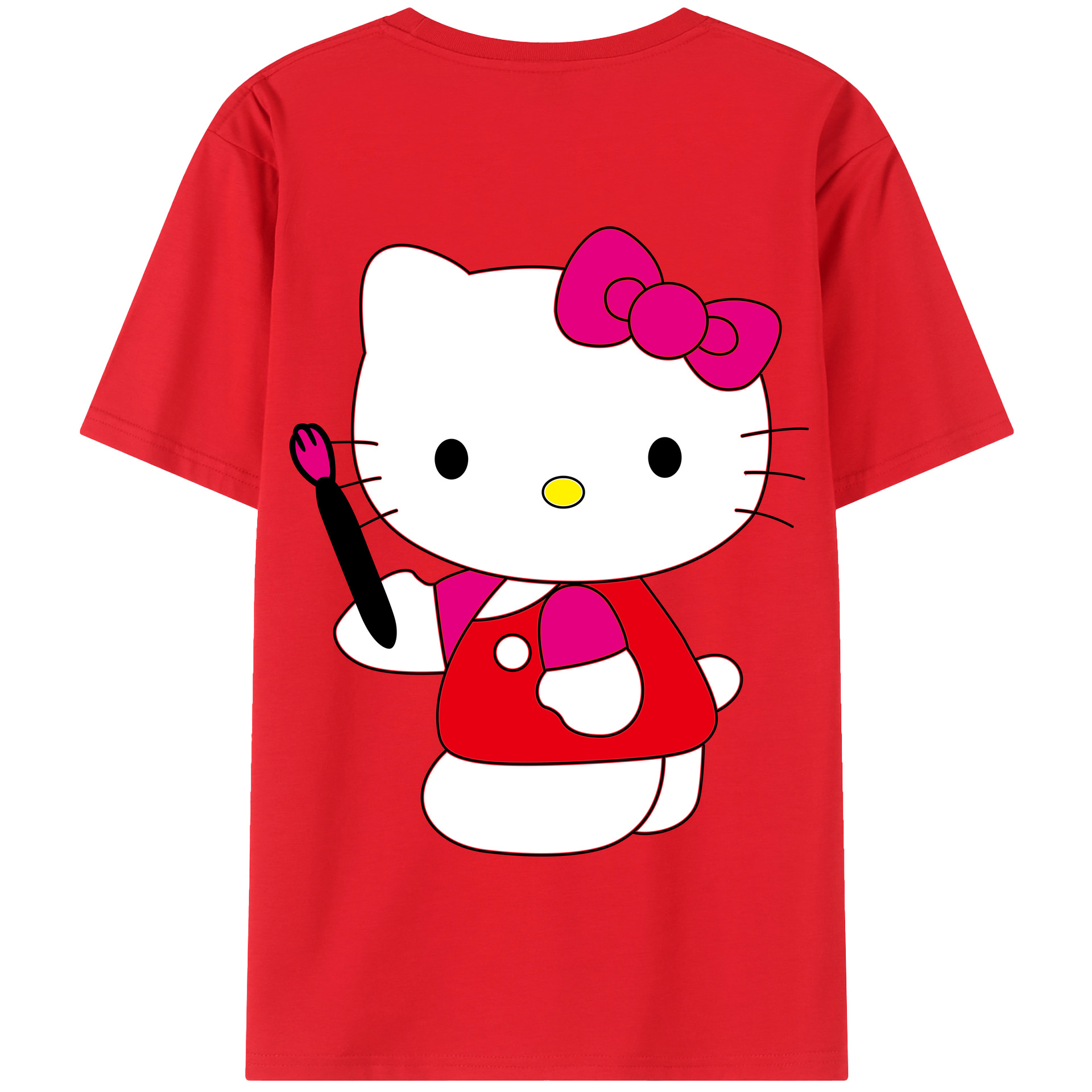 （画像用） Hello Kitty ハローキティ 綿100％半袖Tシャツ（背面プリント）