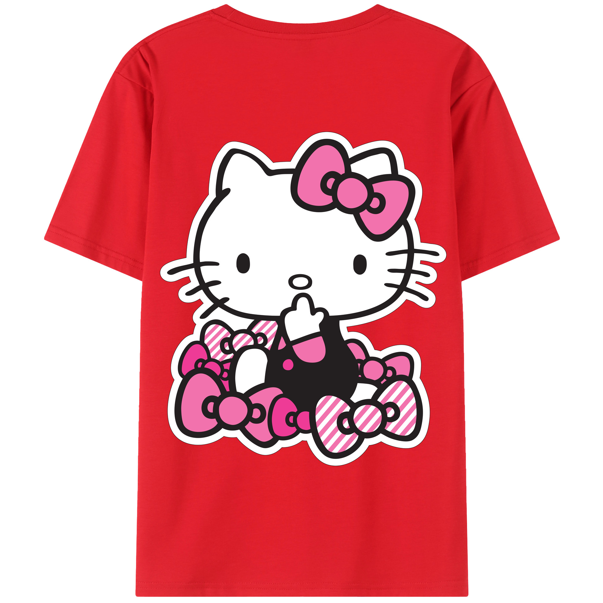 （画像用） Hello Kitty ハローキティ 綿100％半袖Tシャツ（背面プリント）