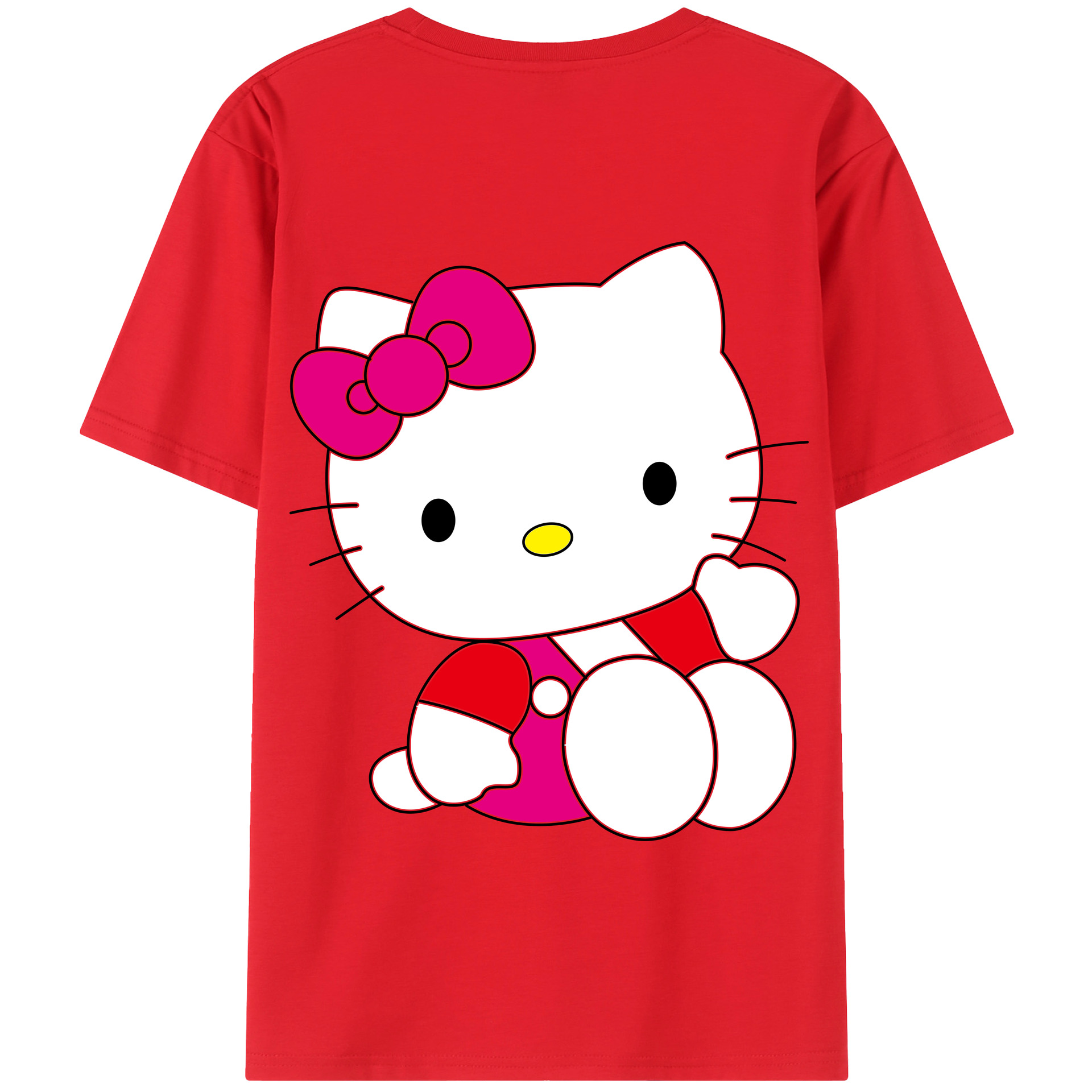 （画像用） Hello Kitty ハローキティ 綿100％半袖Tシャツ（背面プリント）