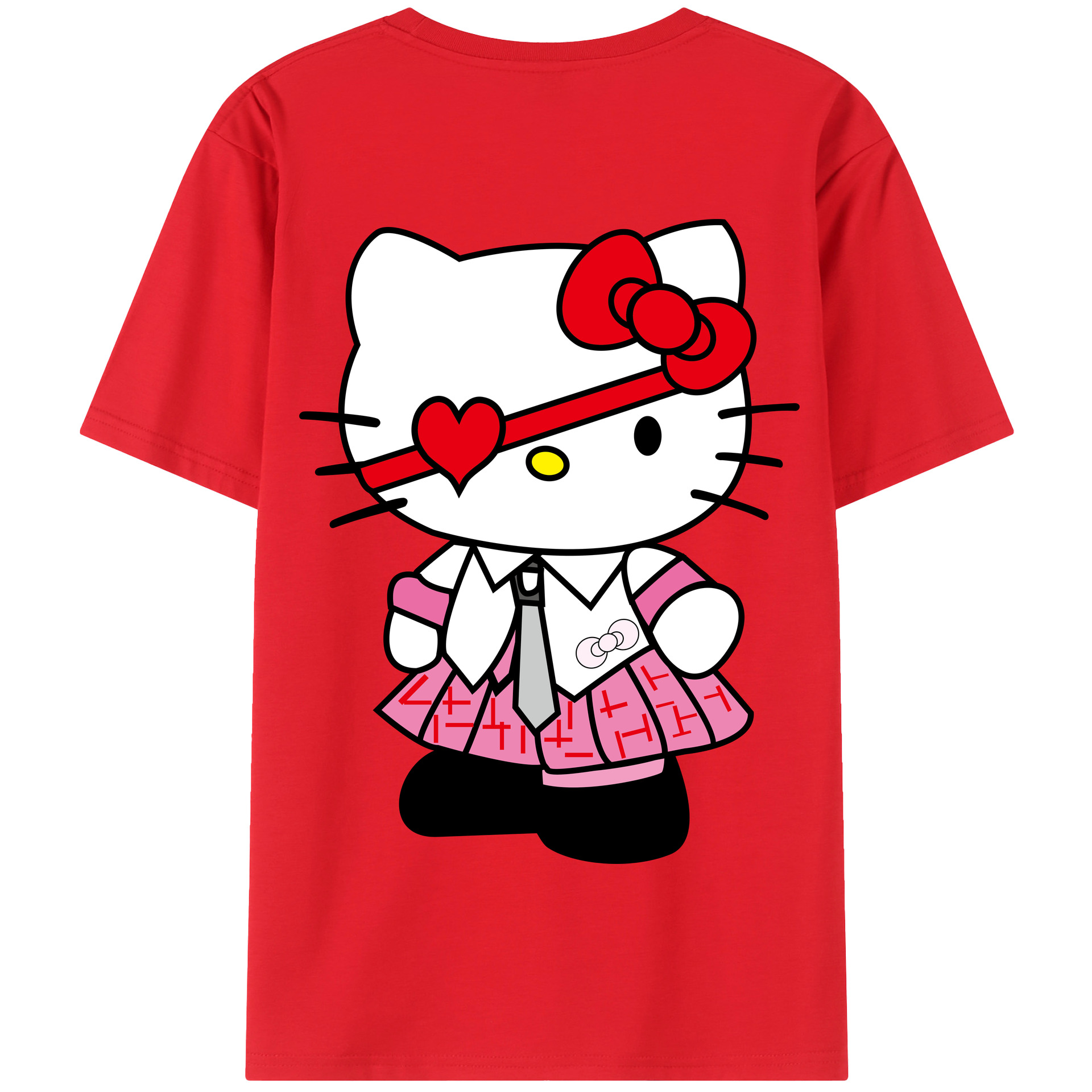 （画像用） Hello Kitty ハローキティ 綿100％半袖Tシャツ（背面プリント）